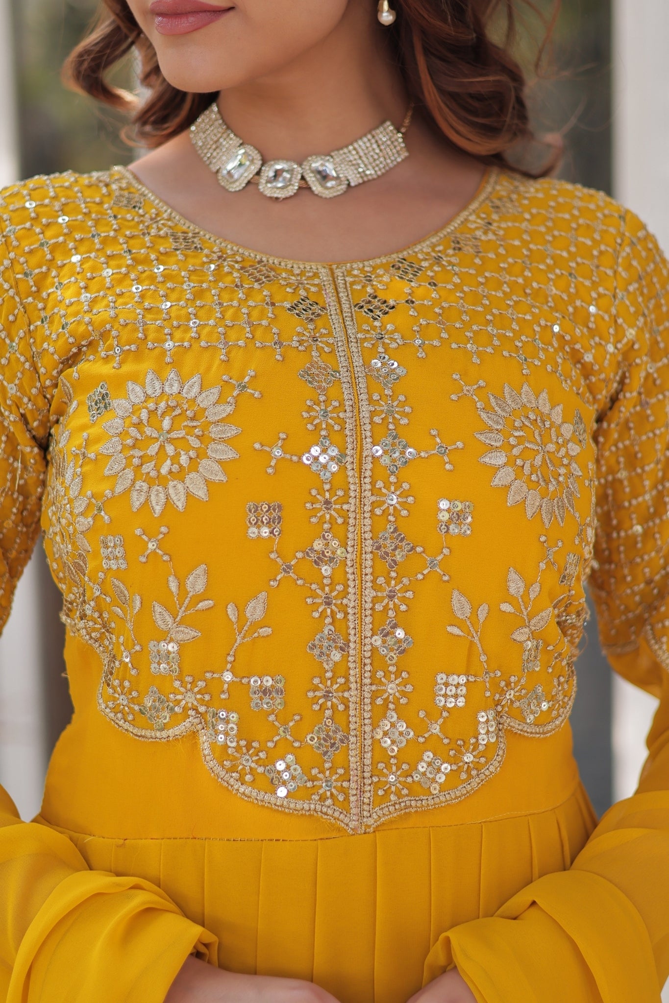 Attractive Georgette Embroidered Designer Anarkali Suit Set