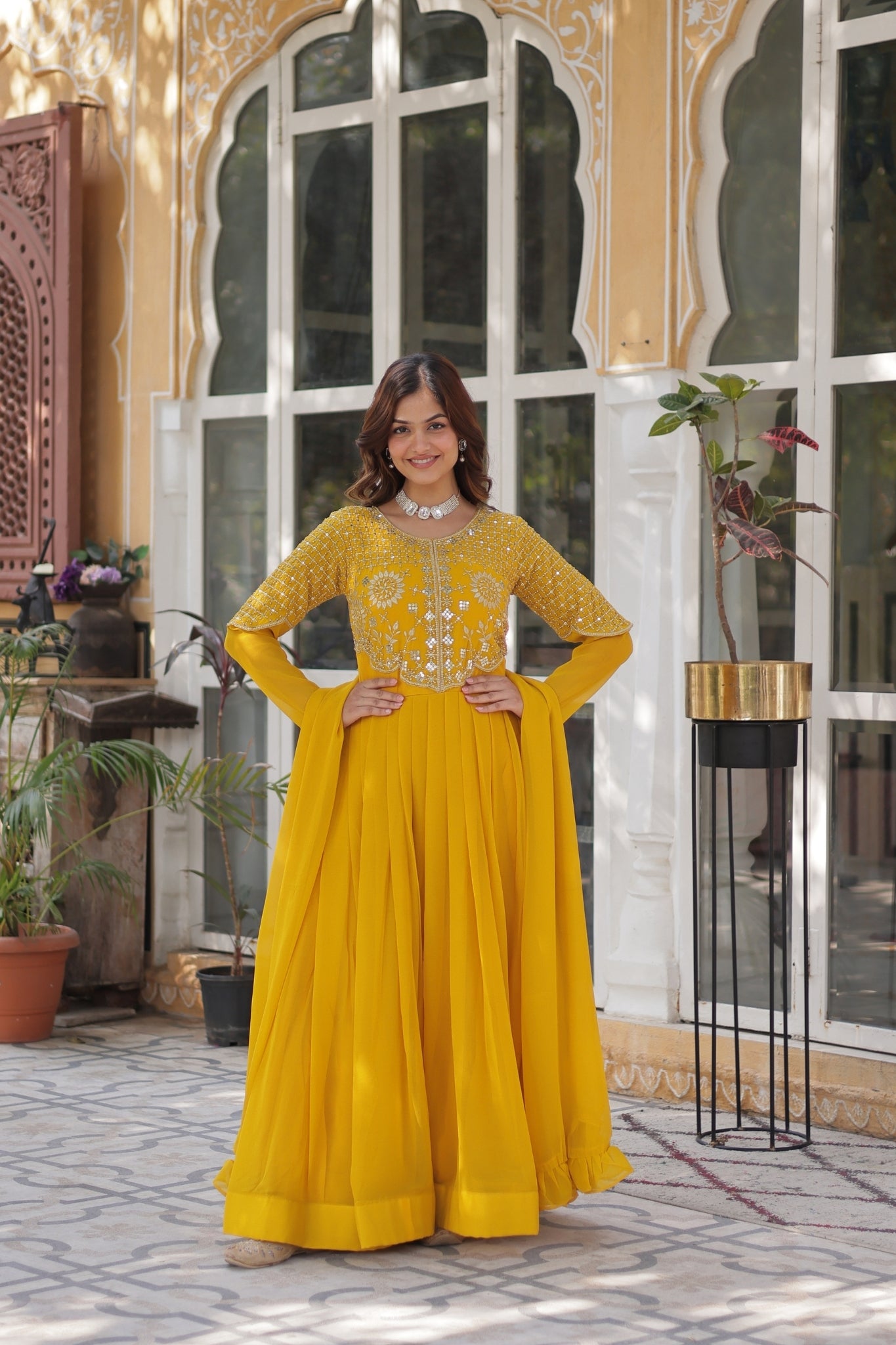 Attractive Georgette Embroidered Designer Anarkali Suit Set