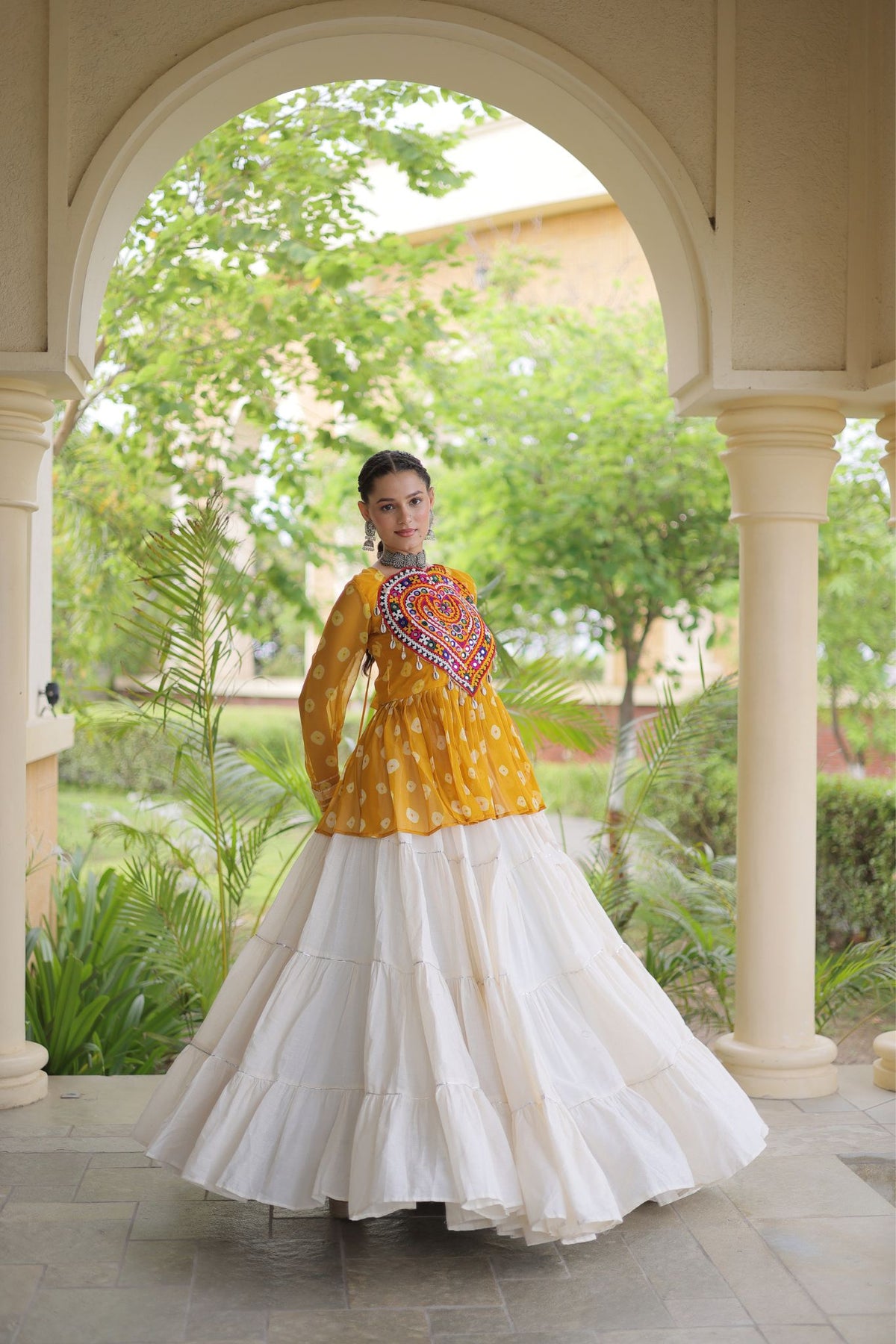 Rasrang Designer Bandhani Printed Navratri Lehenga Choli For Women