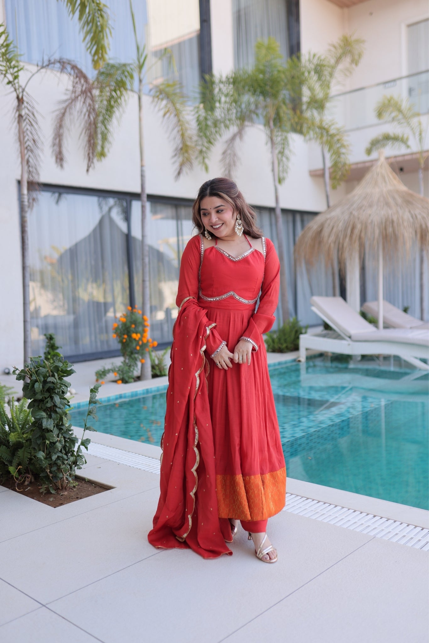 Premium Flared Anarkali Set with Dupatta