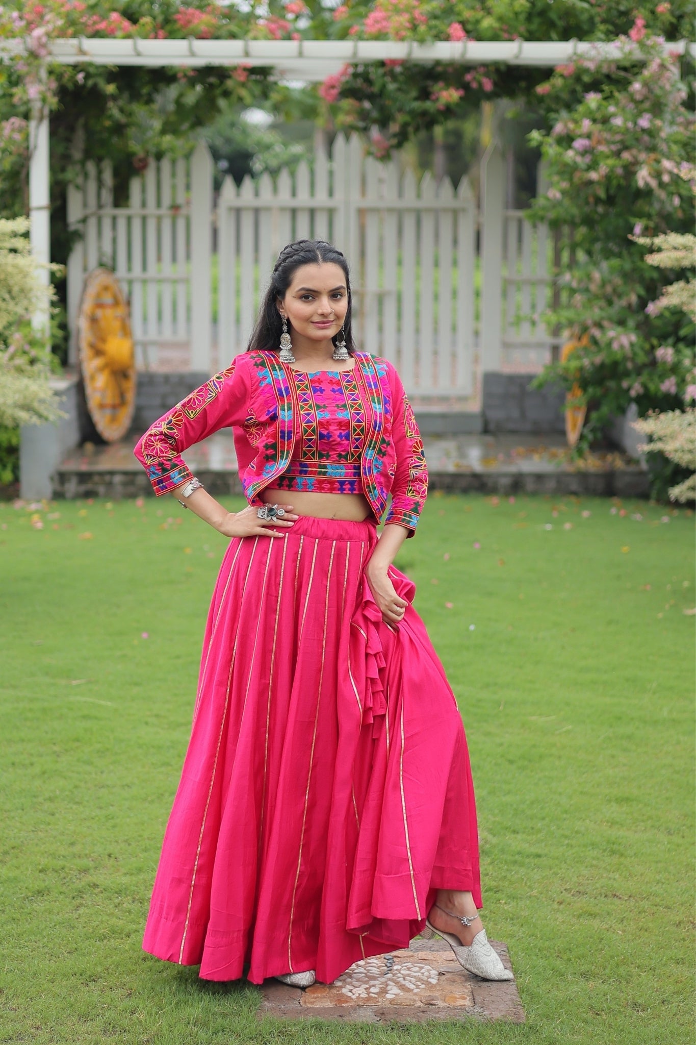 Kutchi Gamthi Embroidered Work Designer Navratri Lehenga Choli