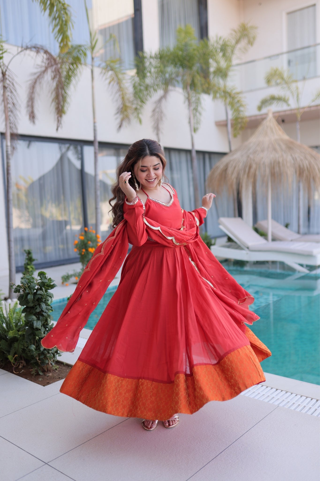 Premium Flared Anarkali Set with Dupatta