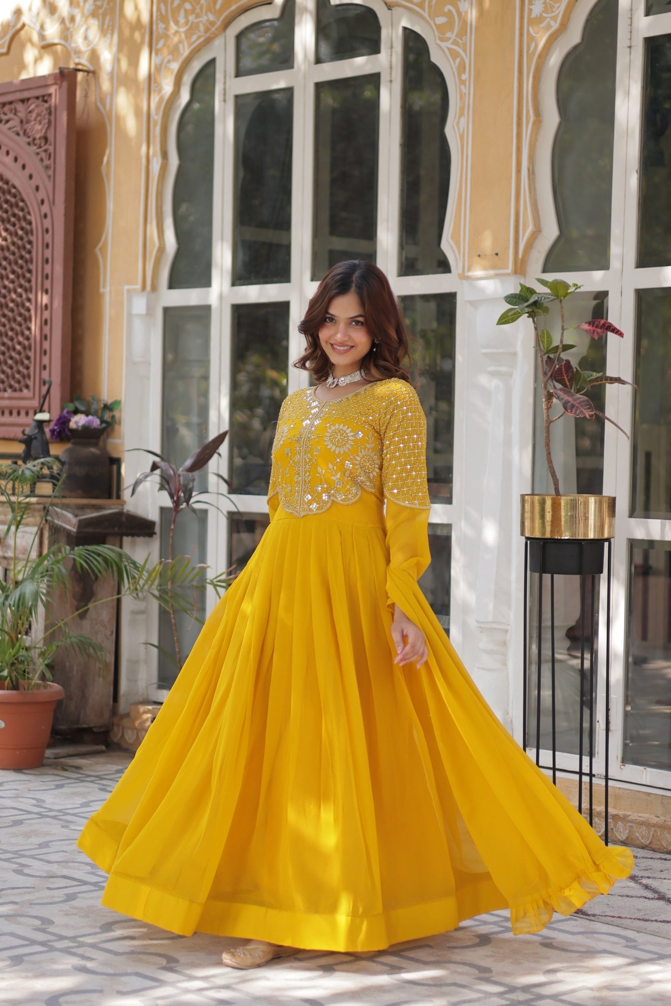 Attractive Georgette Embroidered Designer Anarkali Suit Set