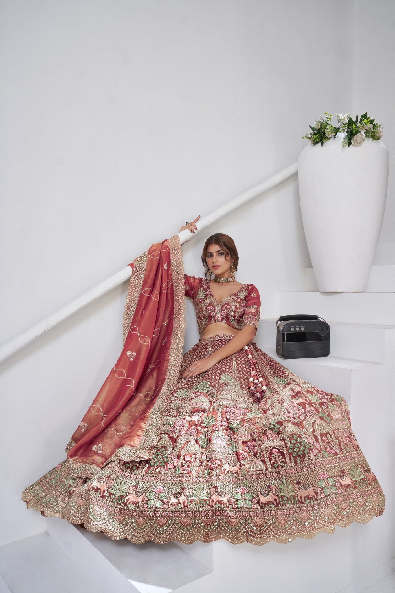 Divine Grandeur Royal Raw Silk Bridal Lehenga
