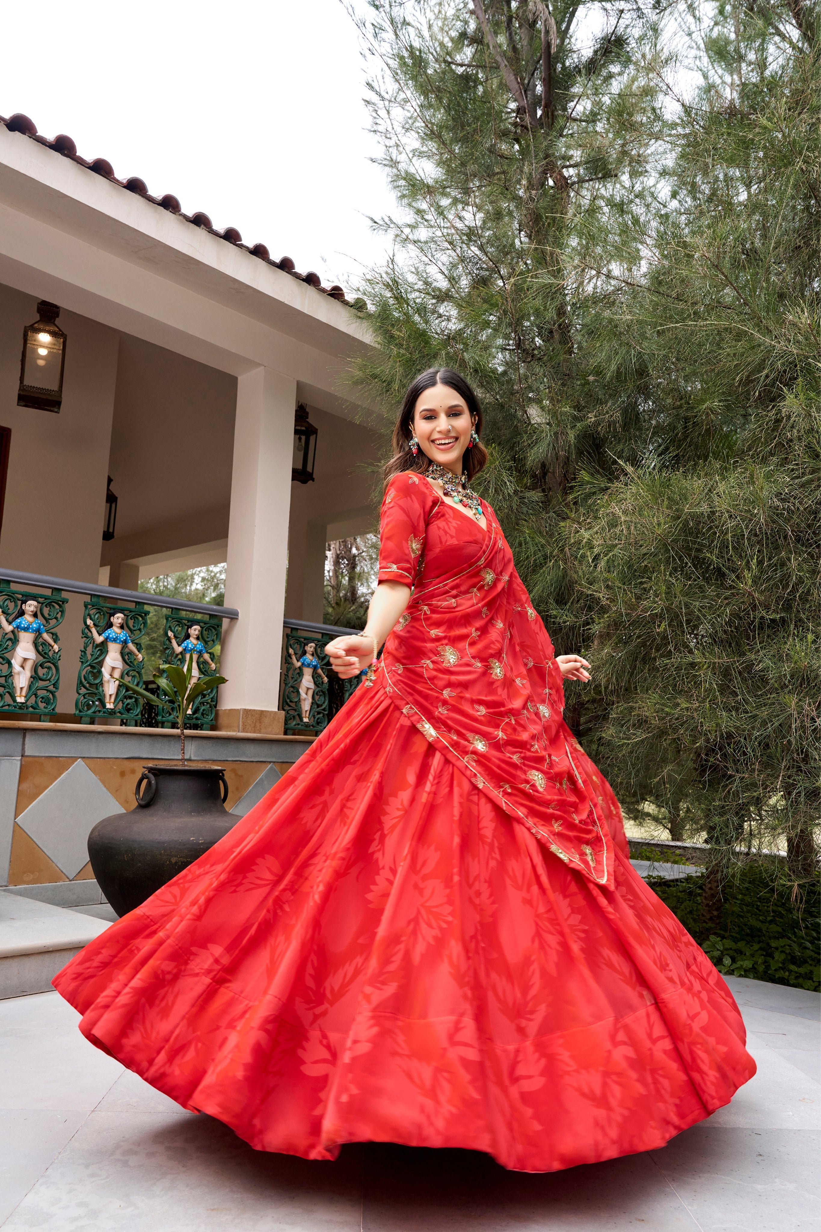 Designer Georgette Lehenga Choli For Navratri