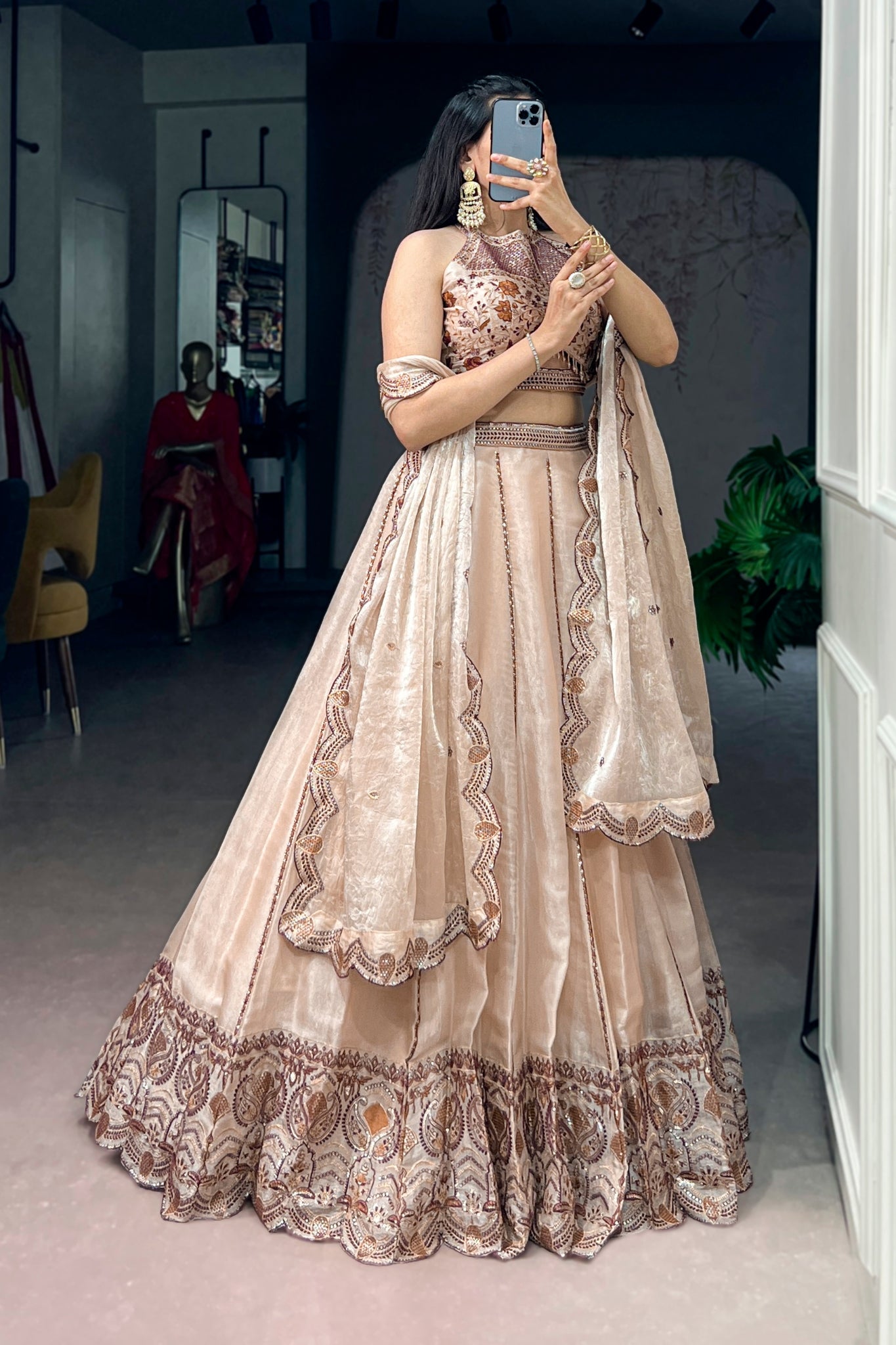Premium Designer Sequins With Thread Embroidery Work Spider Crush Lehenga Choli