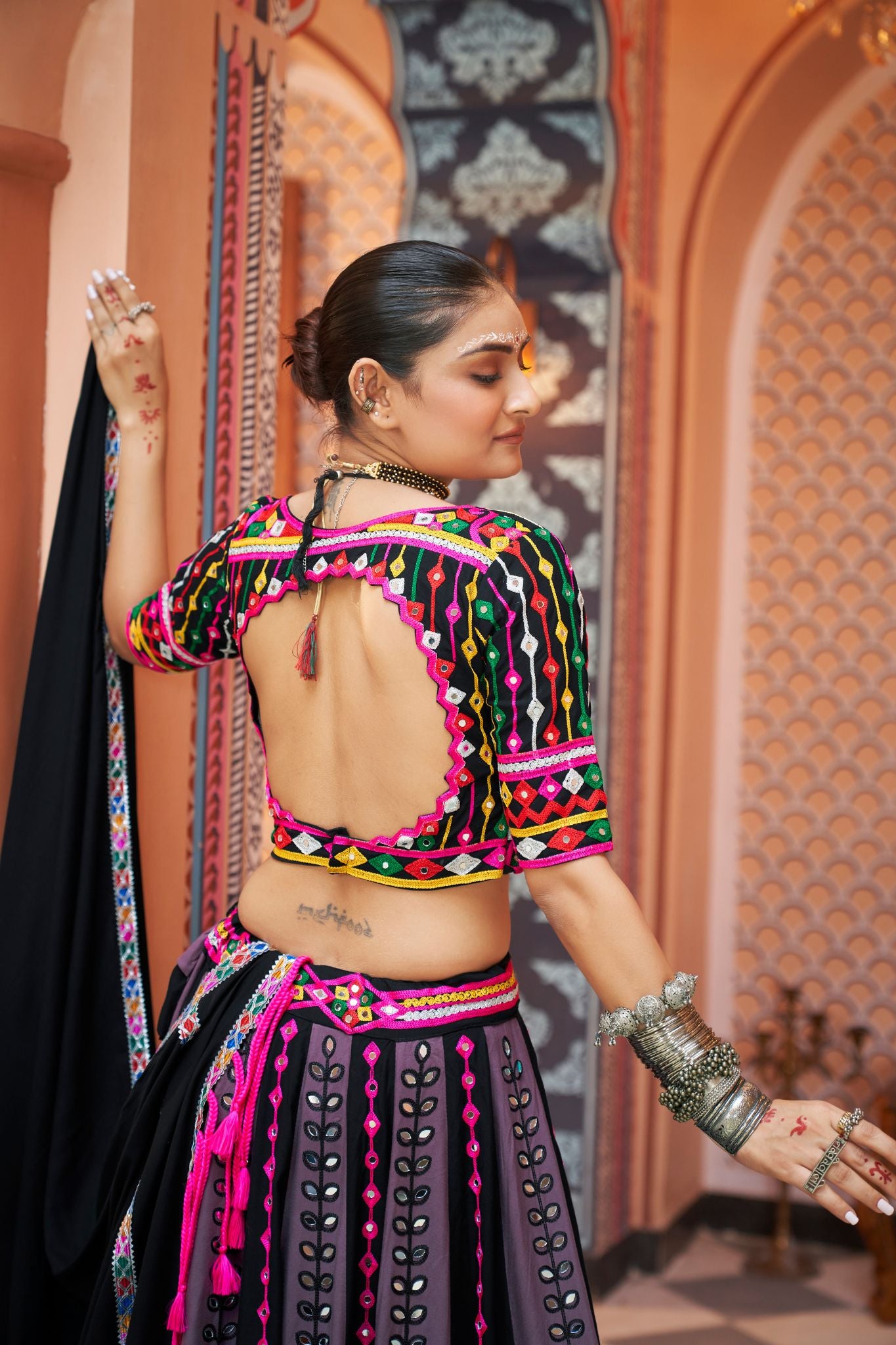 Black Navratri Special Designer Lehenga Choli