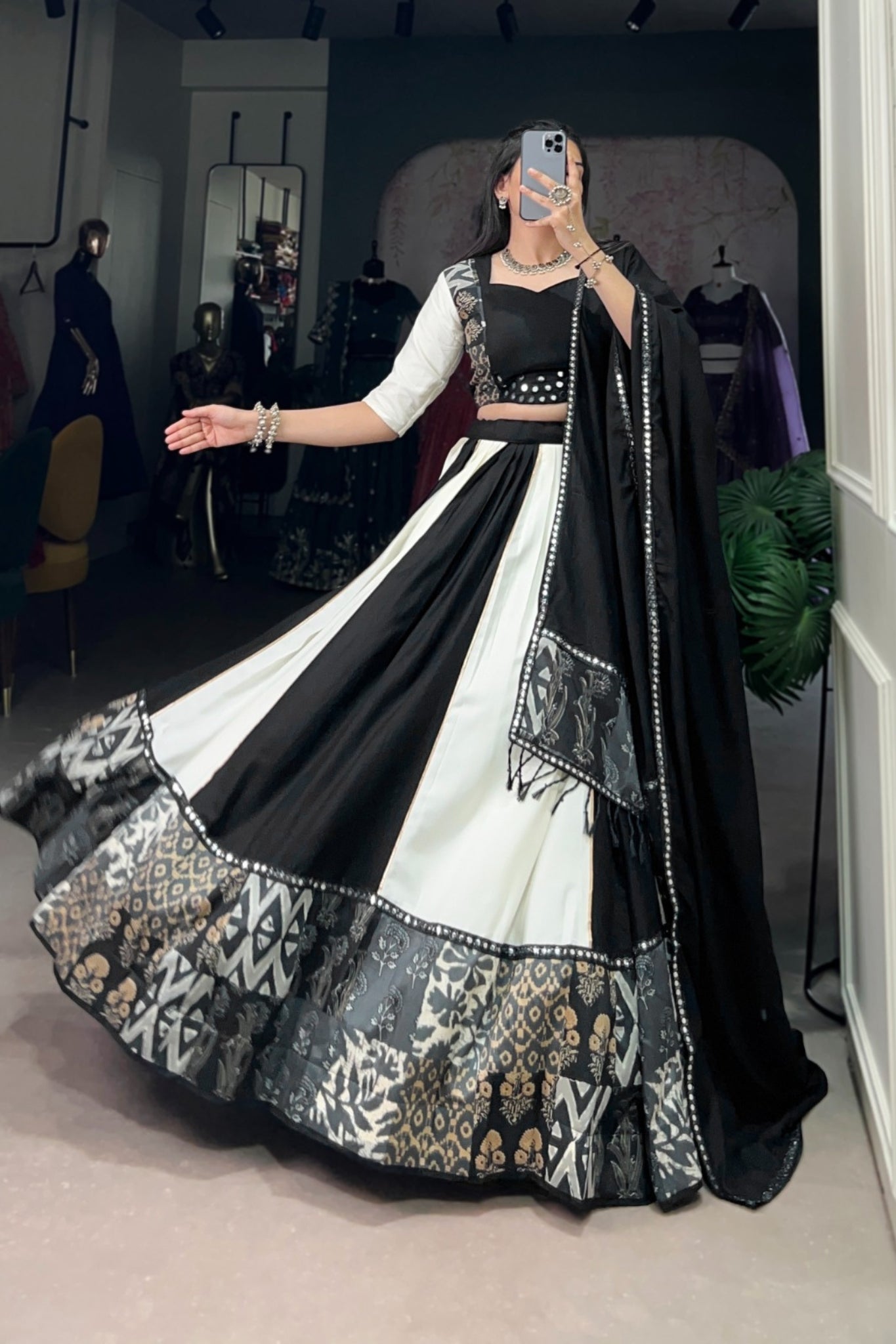 Pure Rayon Printed Gota Patti Touch Up Mirror Work Designer Lehenga Choli