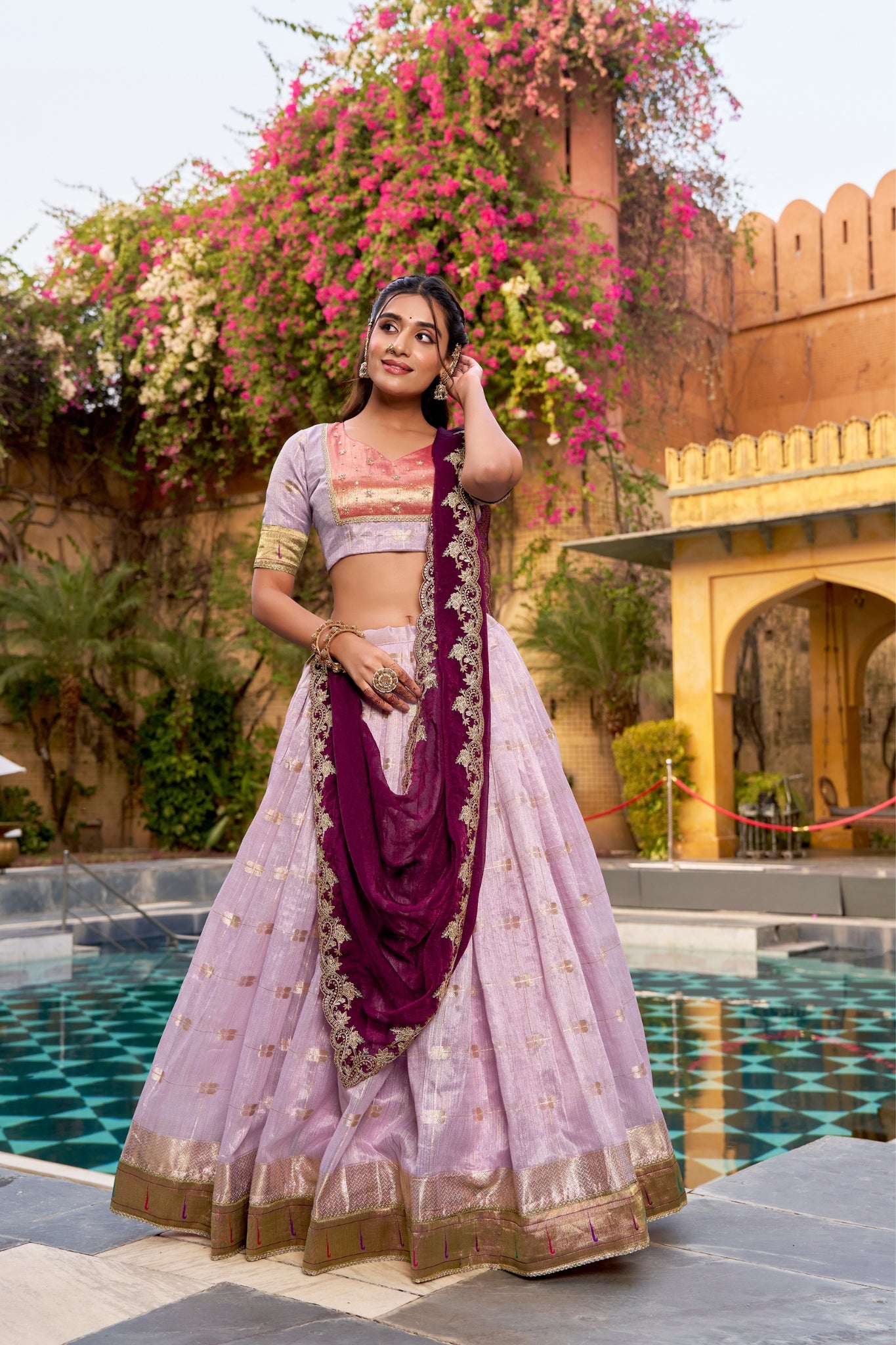 Royal Designer Wedding And Festive Wear Paithani Lehenga Choli Set For Women