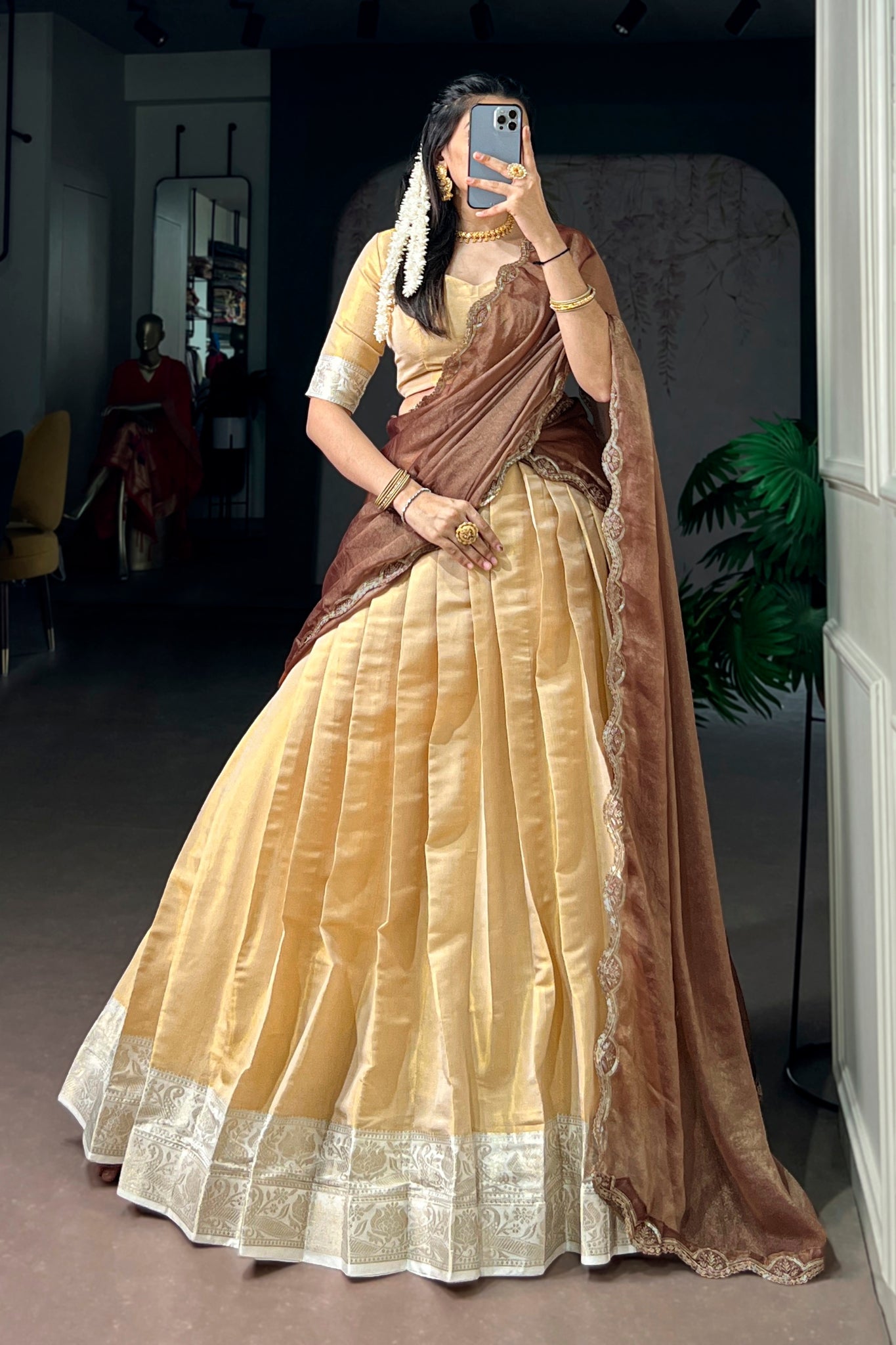 Kanchipuram Silk Wedding And Festive Wear Lehenga Choli For Women