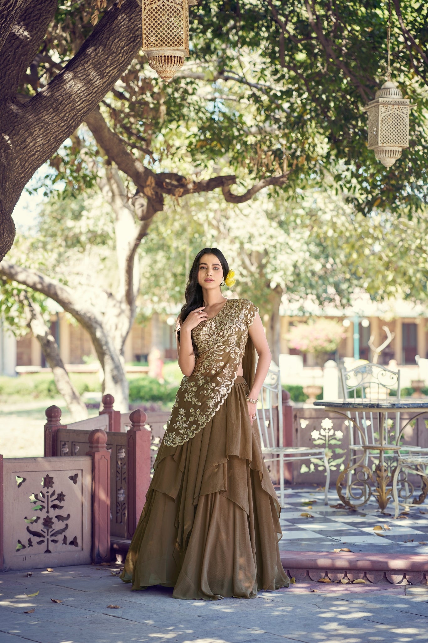 Designer Marble Fabric Sequins With Thread Work Lehenga Choli