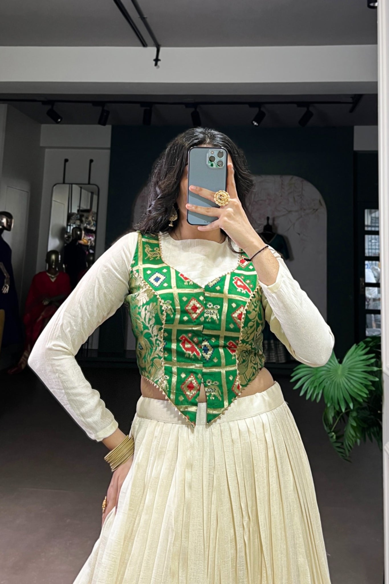 Designer Vichitra Silk Co-ord Lehenga Set With Jacquard Zari Weaving Koti