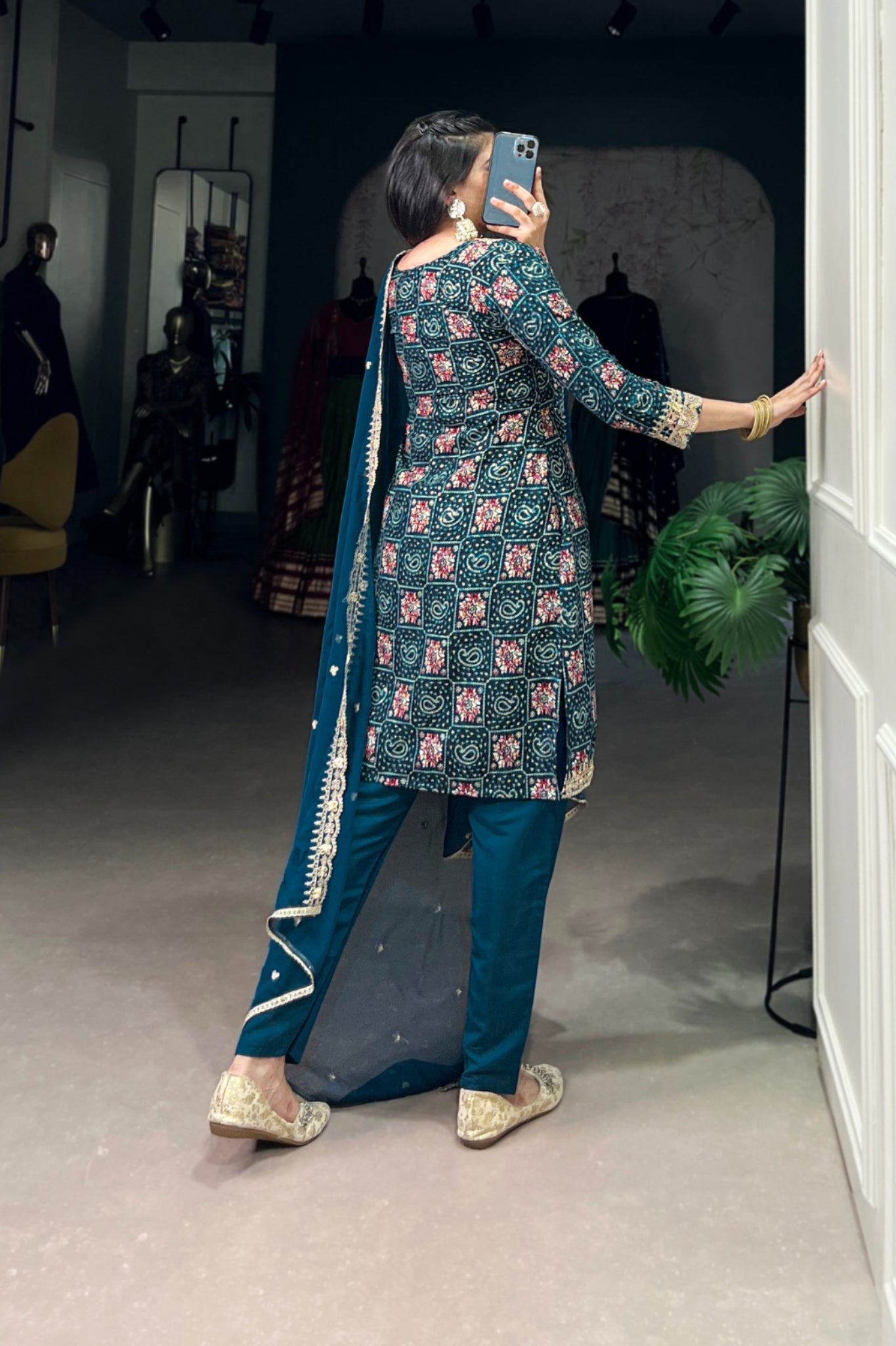 Stylish Pure Rayon Women Embroidered Suit Set With Dupatta