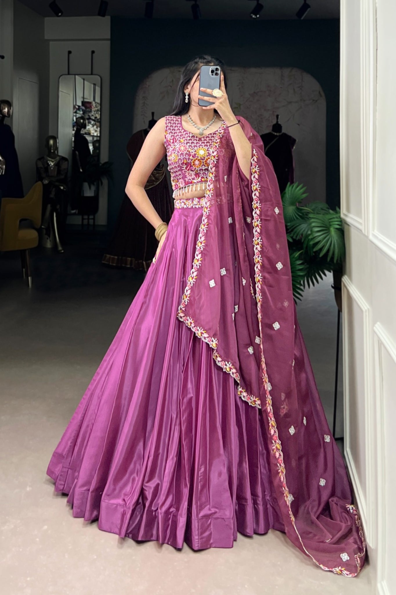 Designer Sequins Thread Embroidered Work Wedding Lehenga Choli