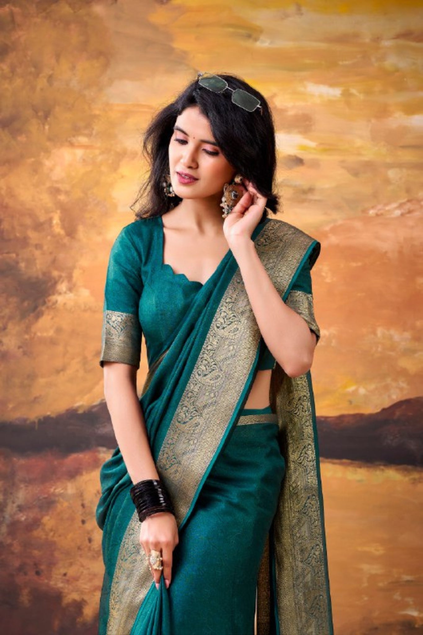 Soft Marsh Mello Saree With Elegant Woven Border