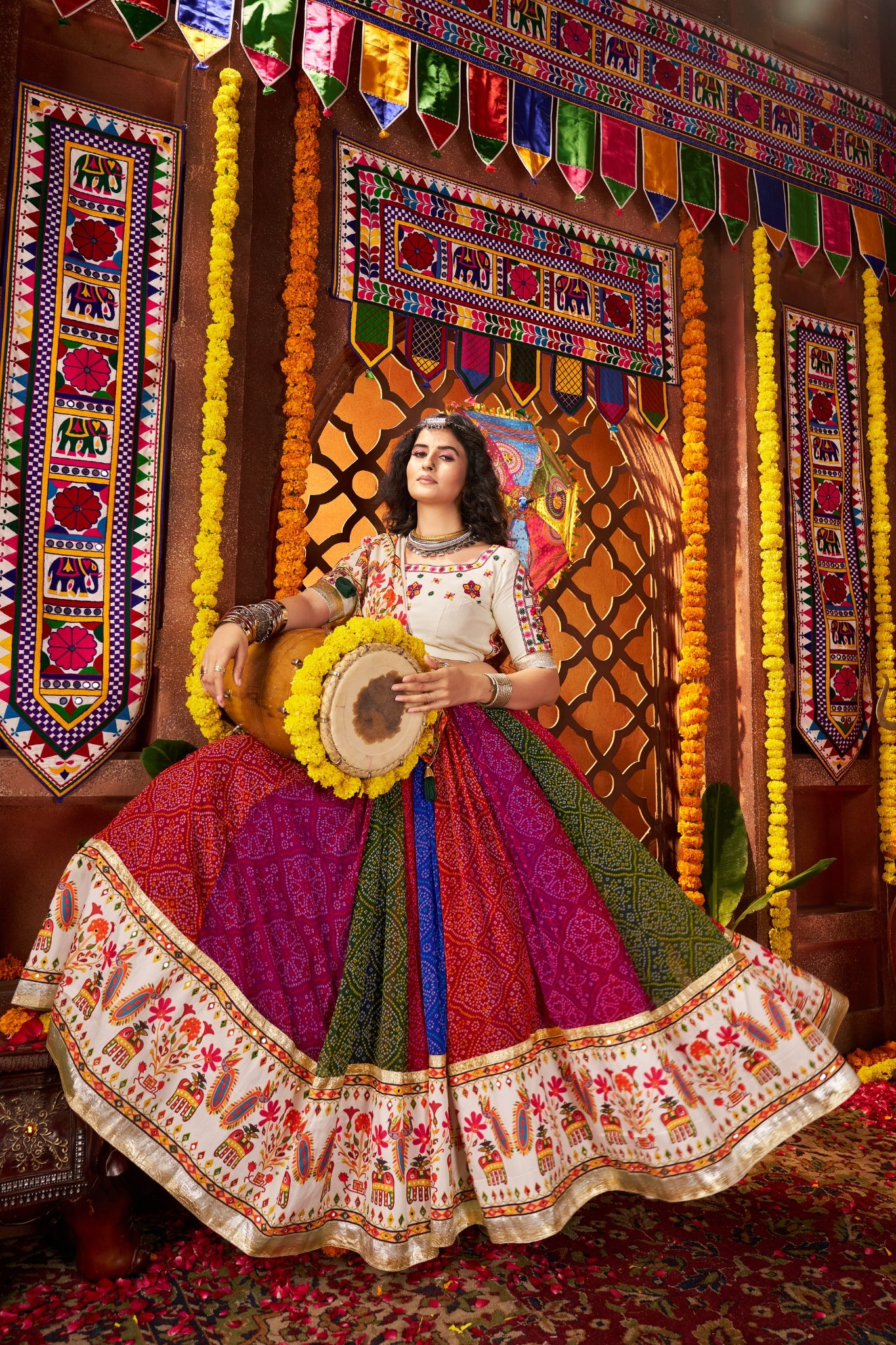 Multi Color Traditional Designer Navratri Special Lehenga Choli