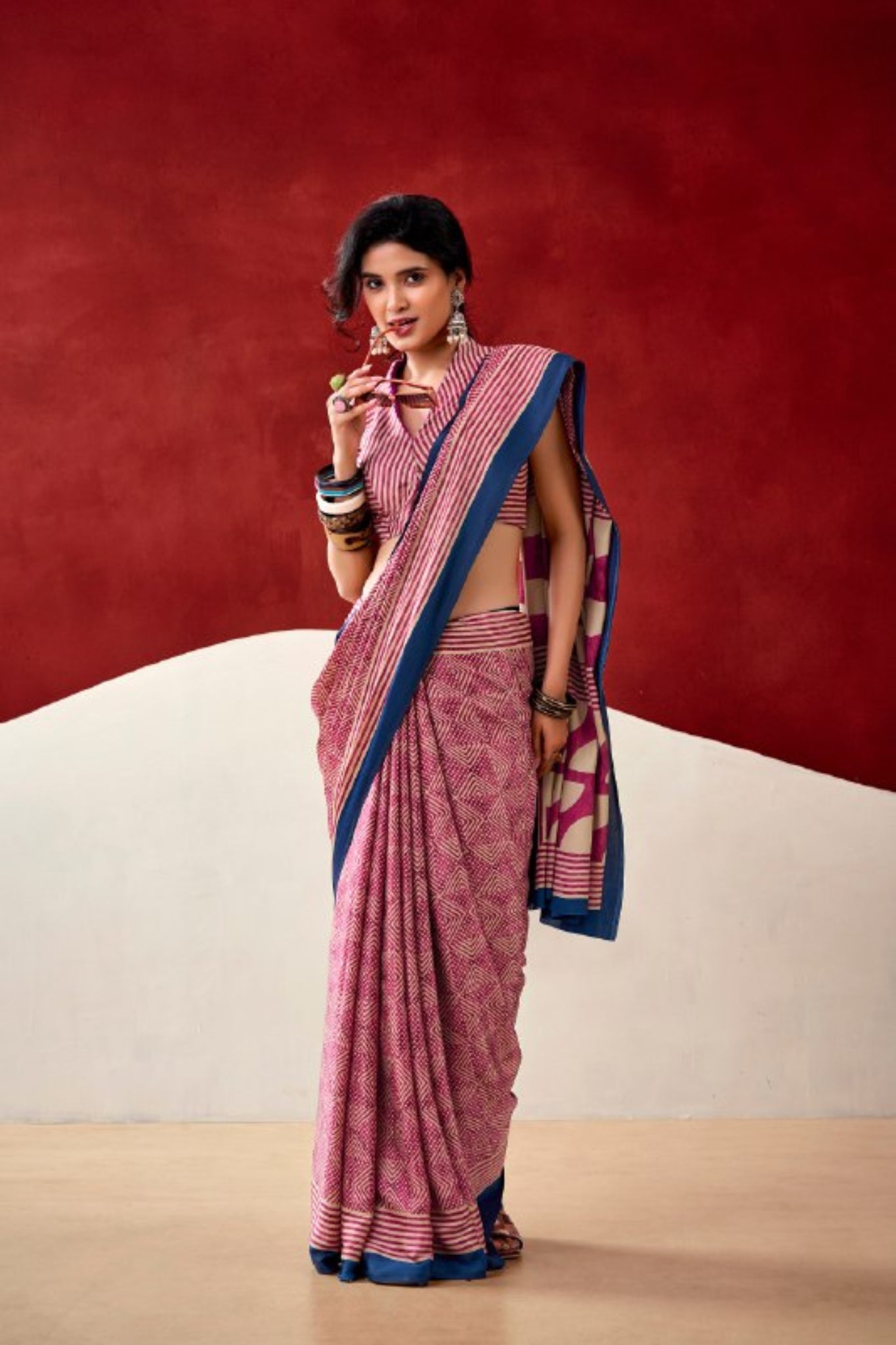 Soft Dull Silk Printed Saree With Elegant Border