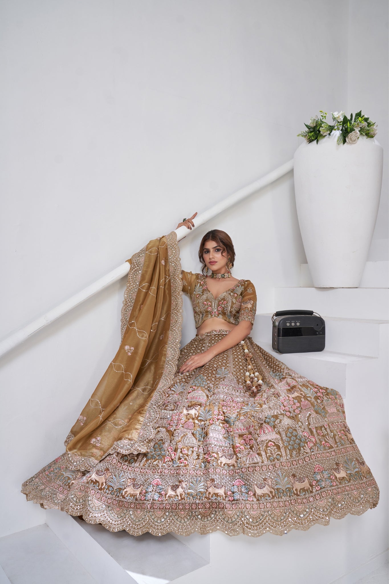 Divine Grandeur Royal Raw Silk Bridal Lehenga