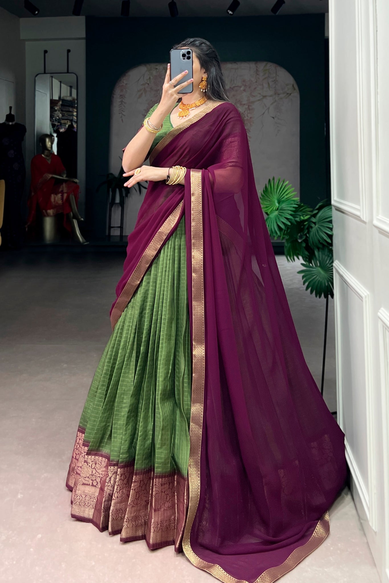 Premium Zari Weaving Work Lehenga Choli
