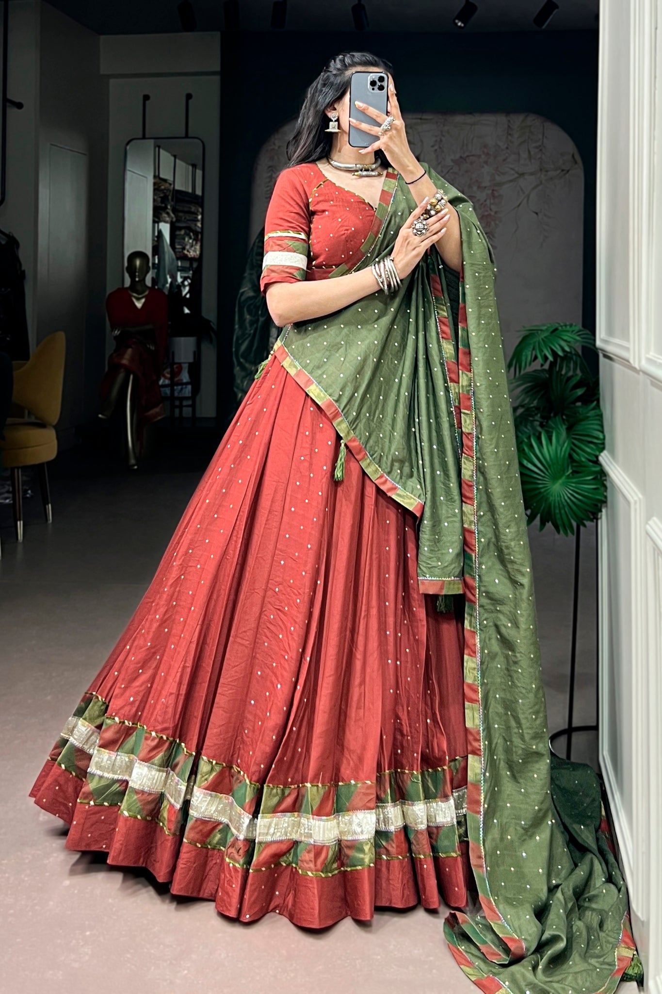 Raasrang Designer Pure Chanderi Navratri Lehenga Choli With Dupatta