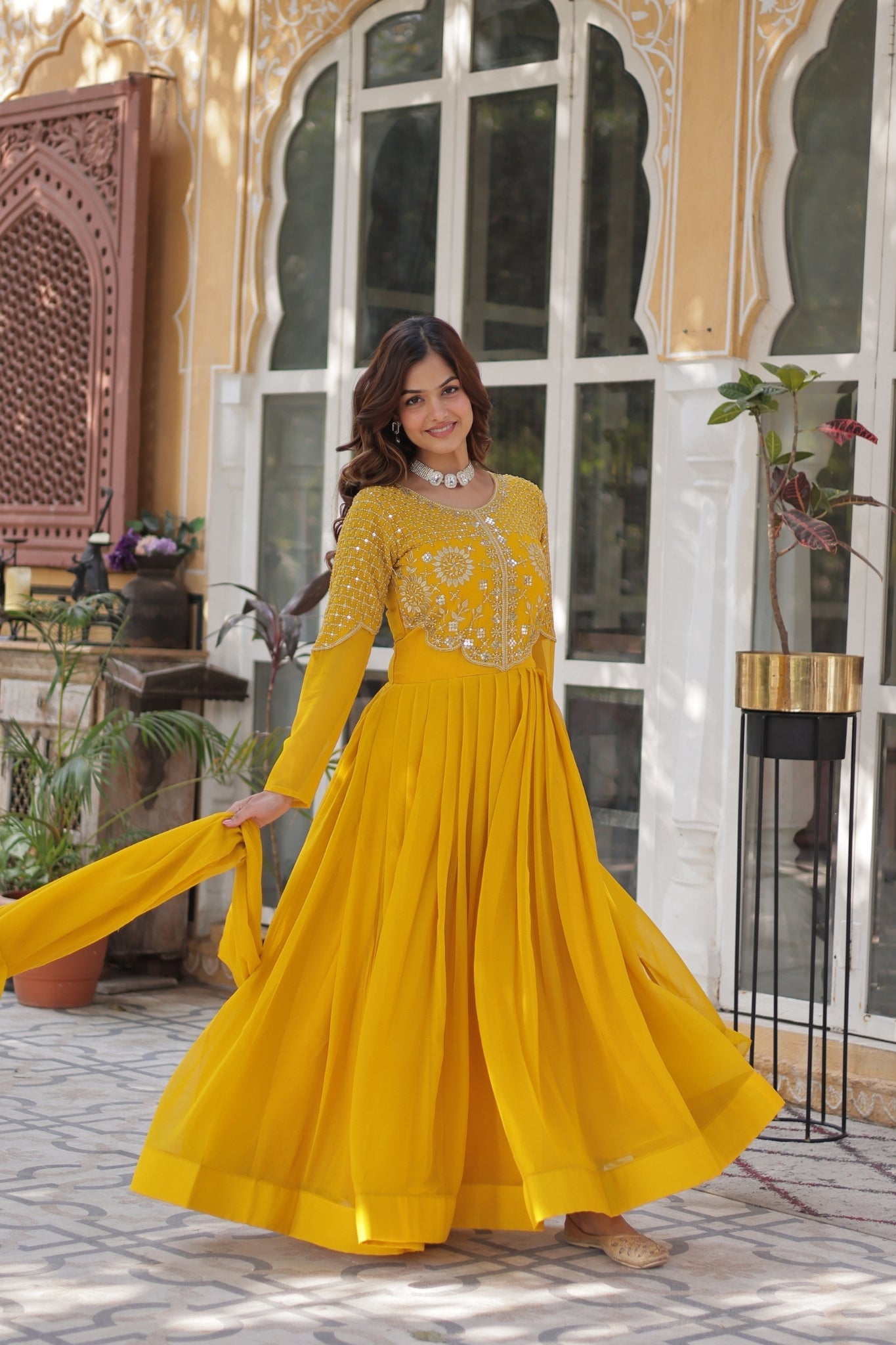 Attractive Georgette Embroidered Designer Anarkali Suit Set