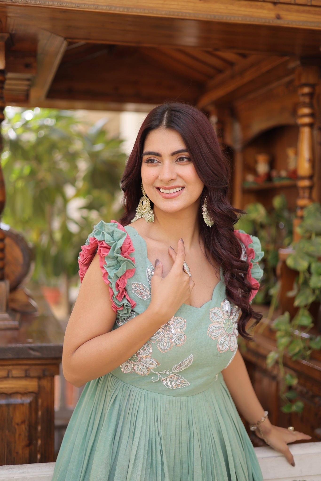 Ethnic Embroidered Anarkali Dress For Women