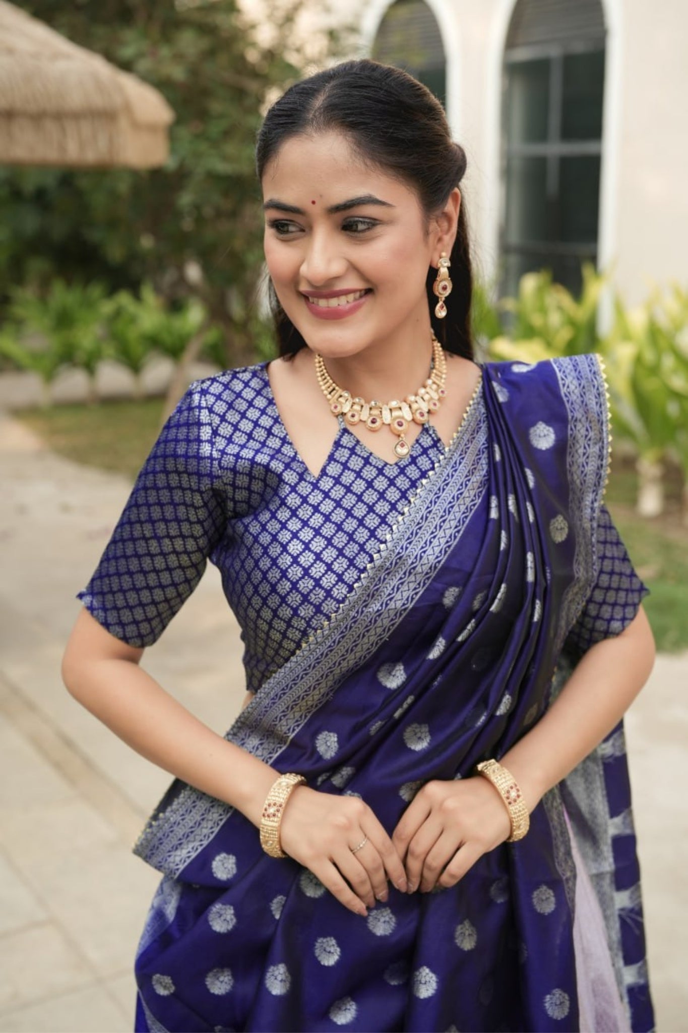 Royal Banarasi Silk Lehenga Choli With Contrast Dupatta For Wedding And Festive Wear