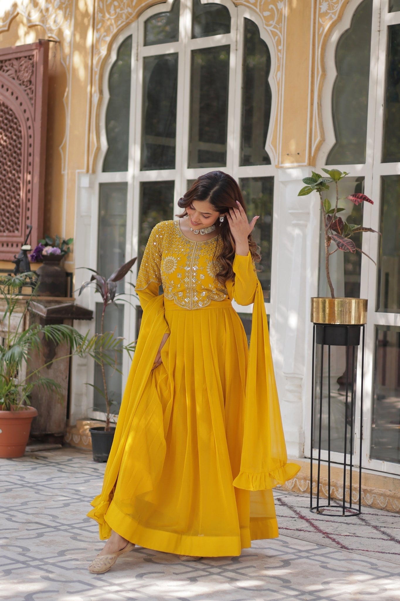 Attractive Georgette Embroidered Designer Anarkali Suit Set