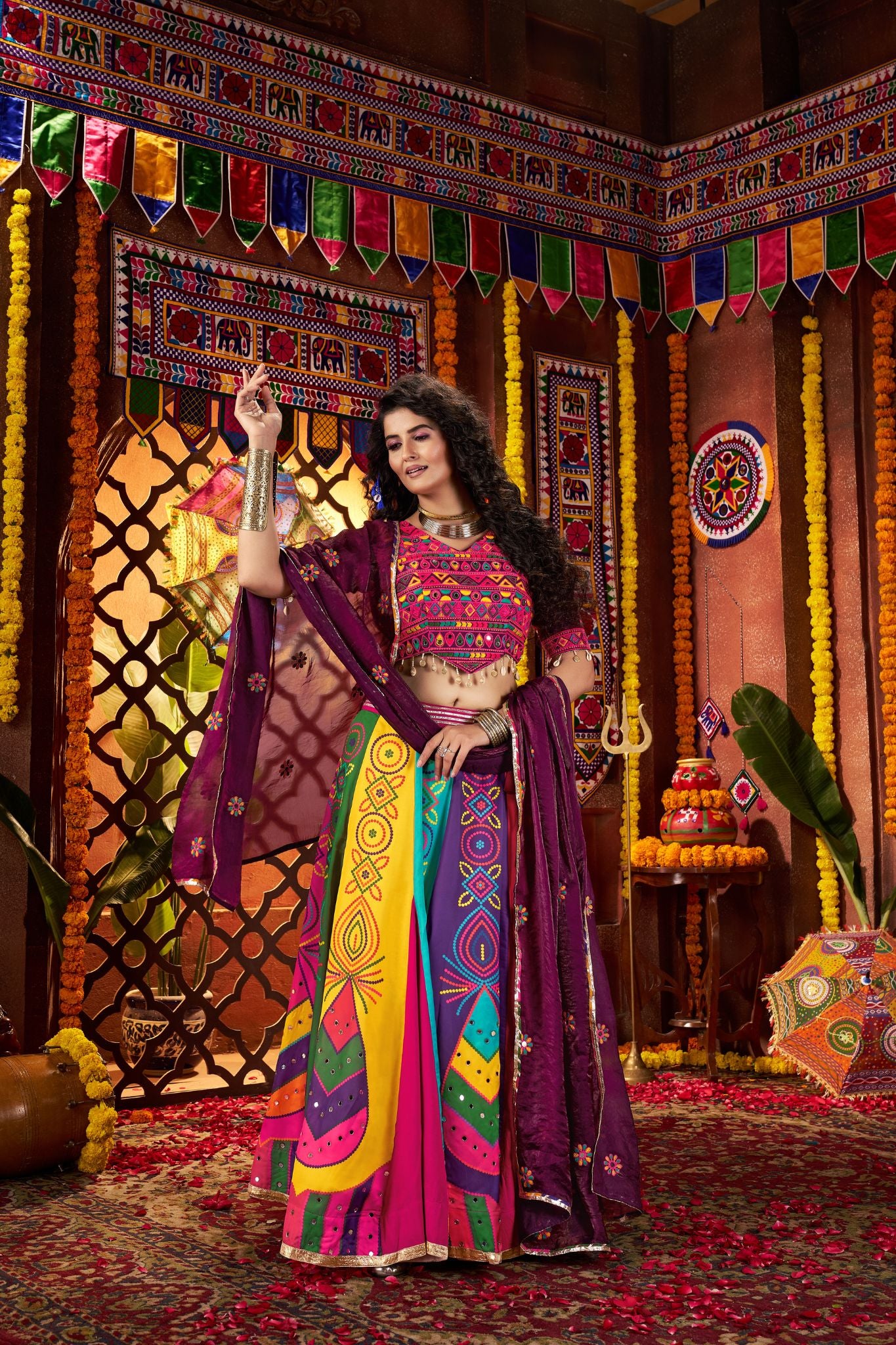 Designer Multi Color Lehenga Choli For Navratri
