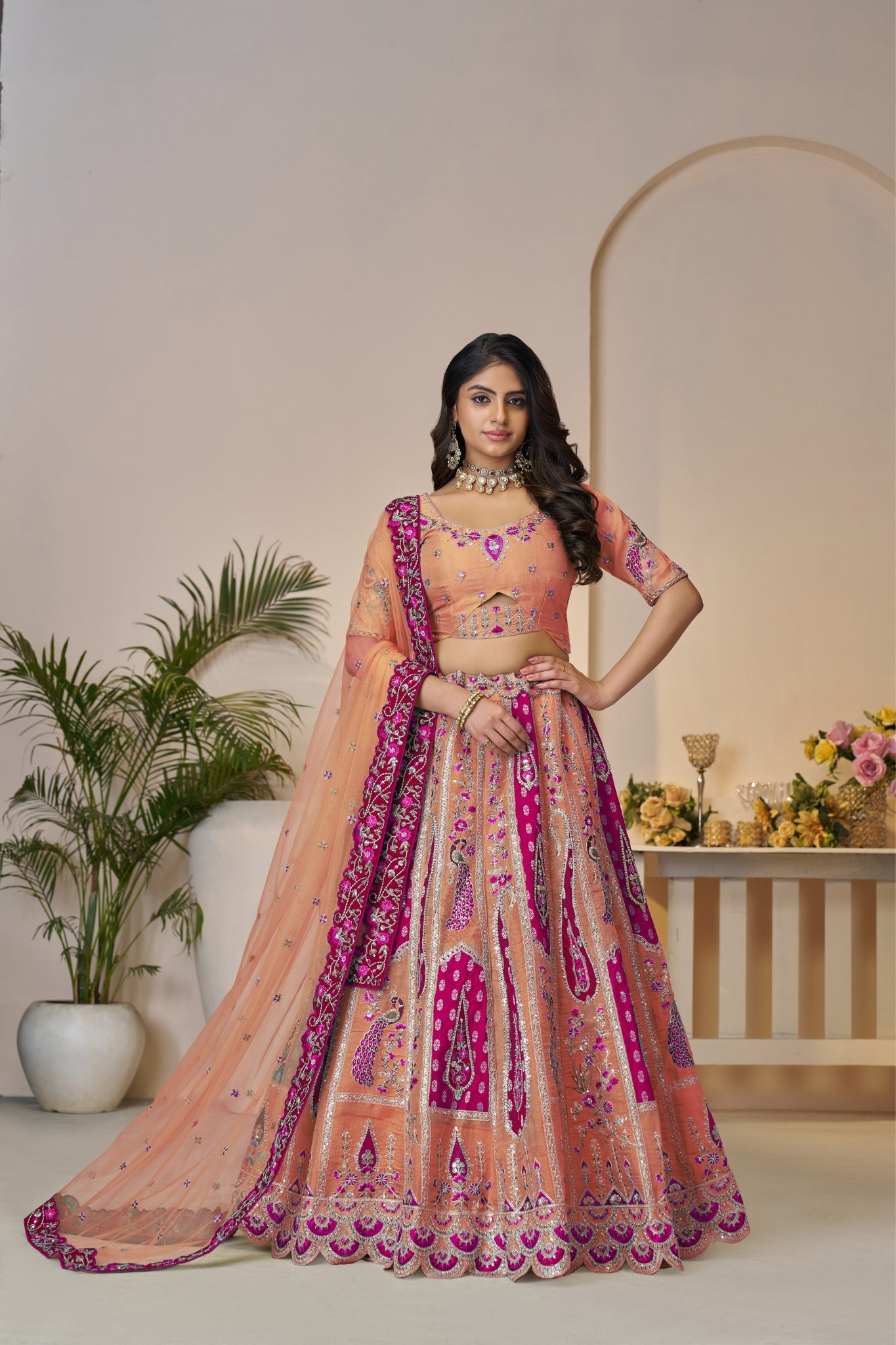 Perfect Wedding Designer Banarasi Silk Lehenga Choli Set