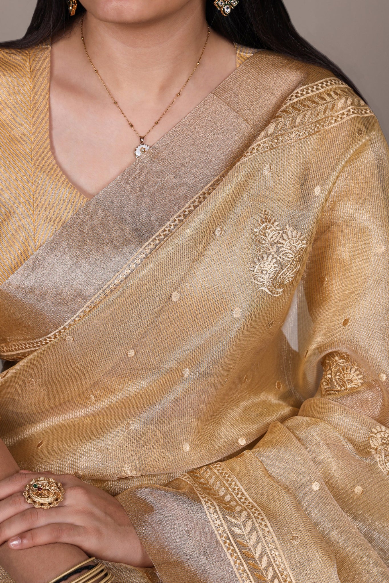 Shimmer And Shine Premium Designer Thread Embroidery Saree