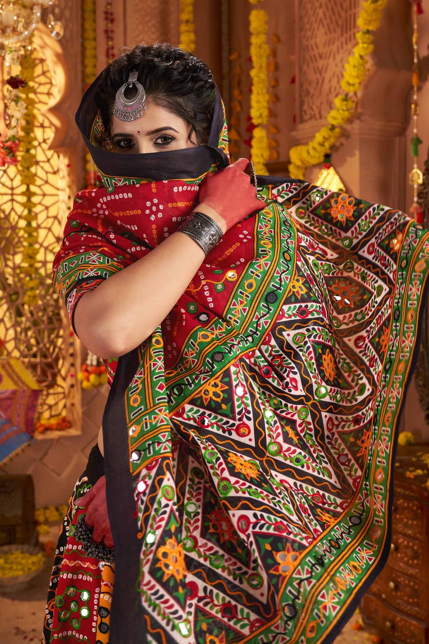 Beautiful Multi Color Designer Organic Cotton Navratri Stylish Chaniya Choli