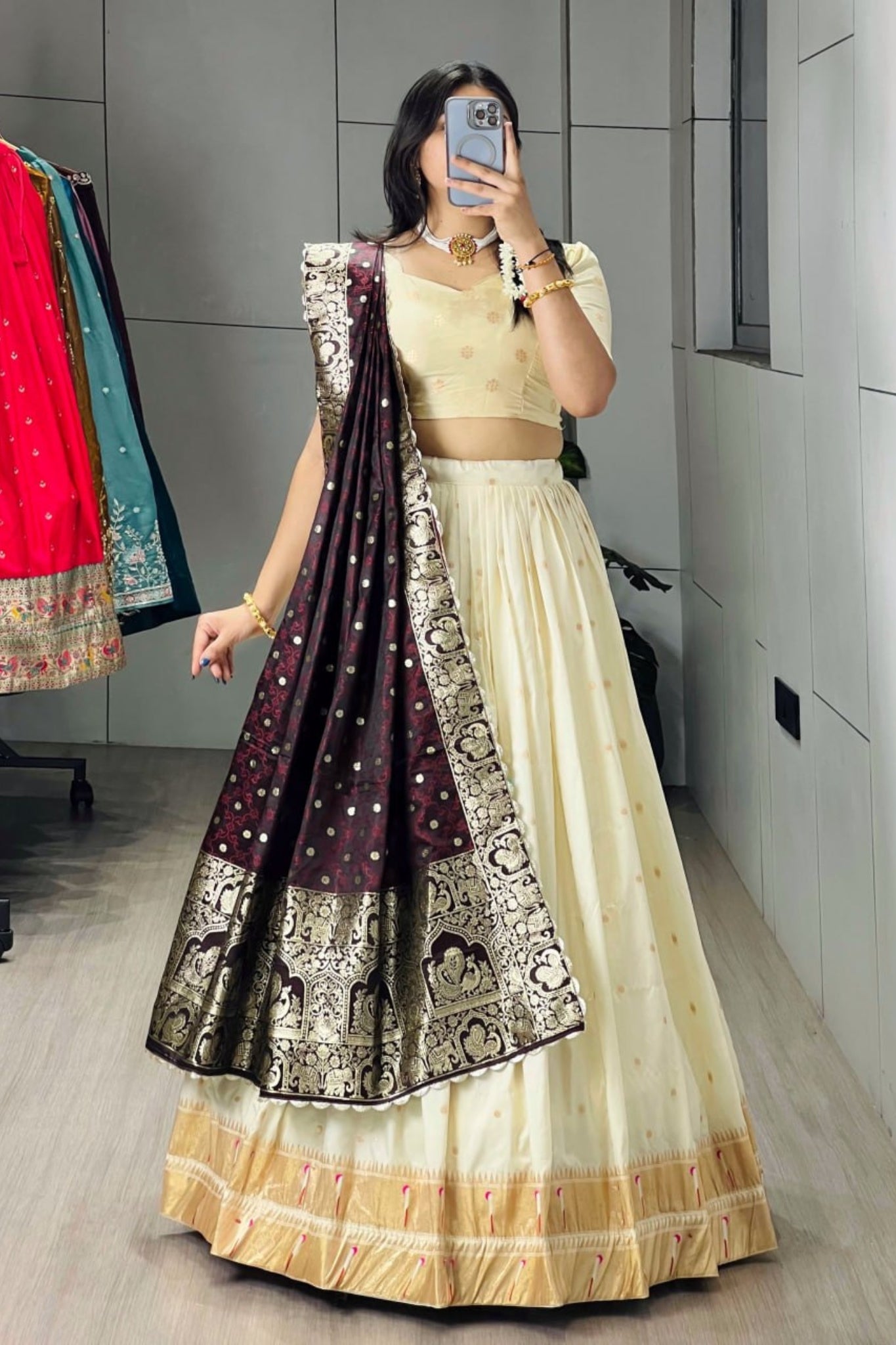 Royal Classical Paithani Silk Lehenga Choli With Iconic Zari Dupatta For Wedding And Festive Wear