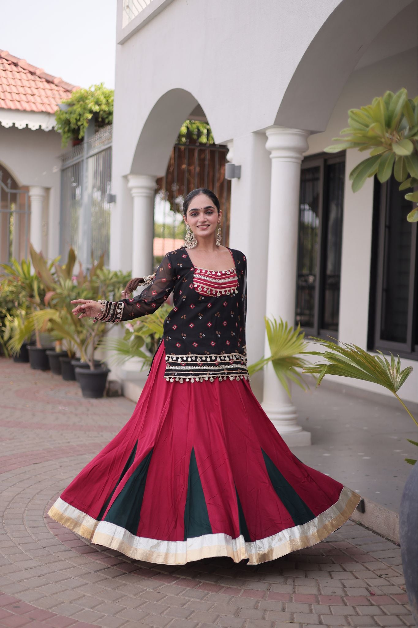 Raasrang Special Navratri Designer Lehenga Choli With Bandhani Printed Jacket For Women