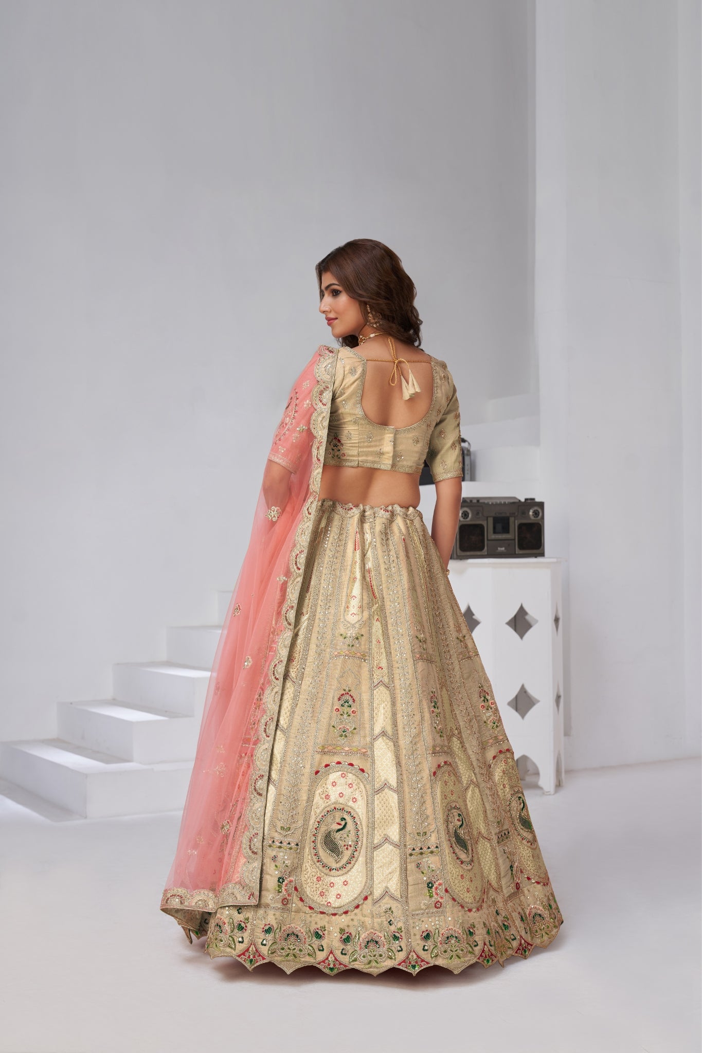Opulent Aura Raw Silk Bridal Lehenga With Peacock And Paisley Motifs
