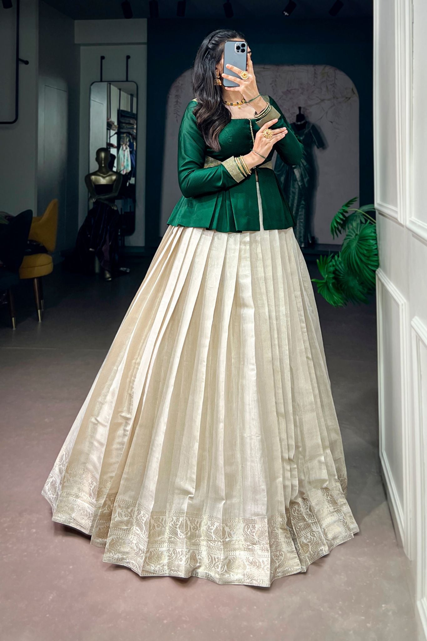Premium South Indian Style Kanchipuram Lehenga Choli For Women