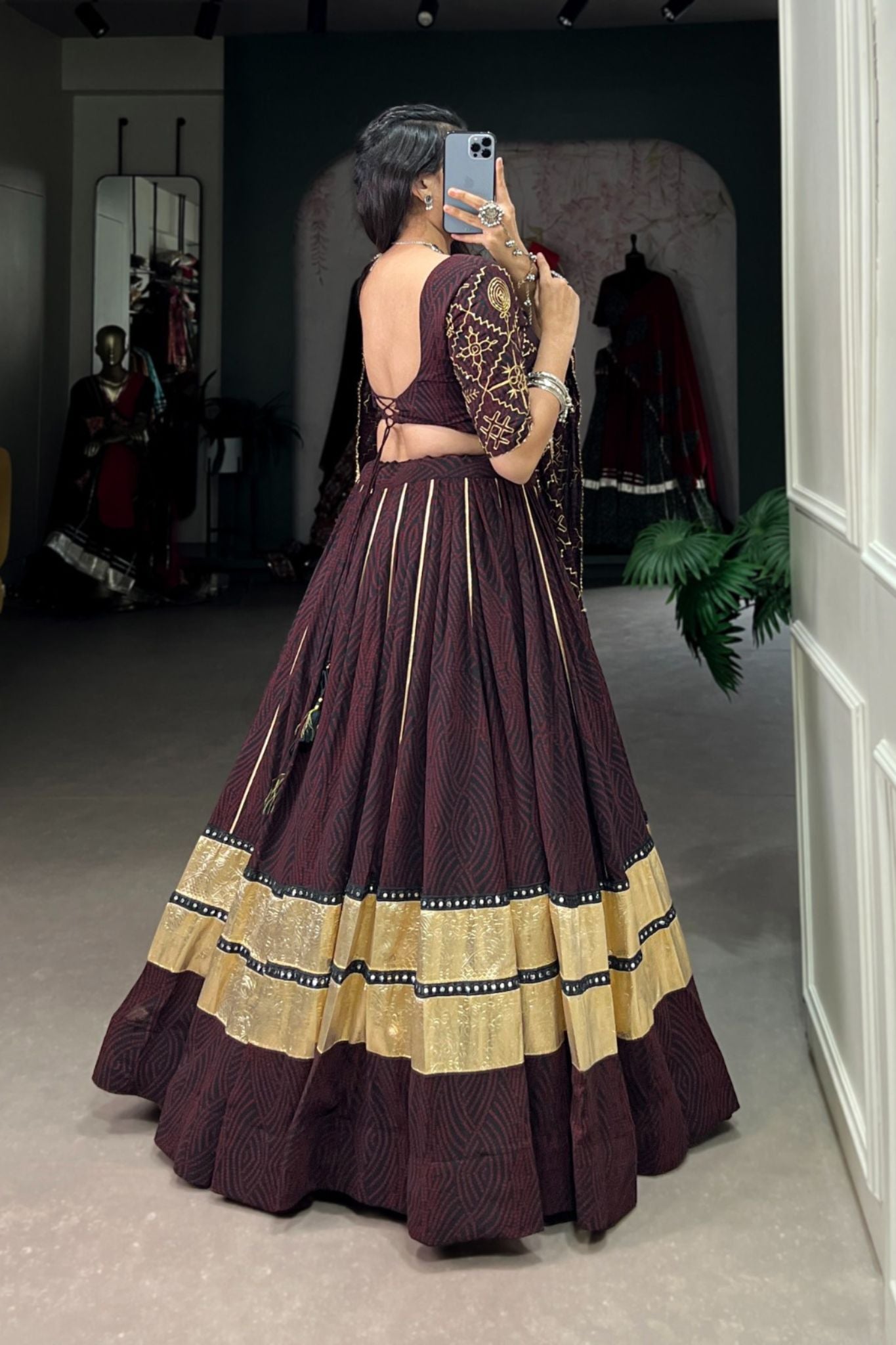 Bandhej Printed Georgette Lehenga Choli For Navratri