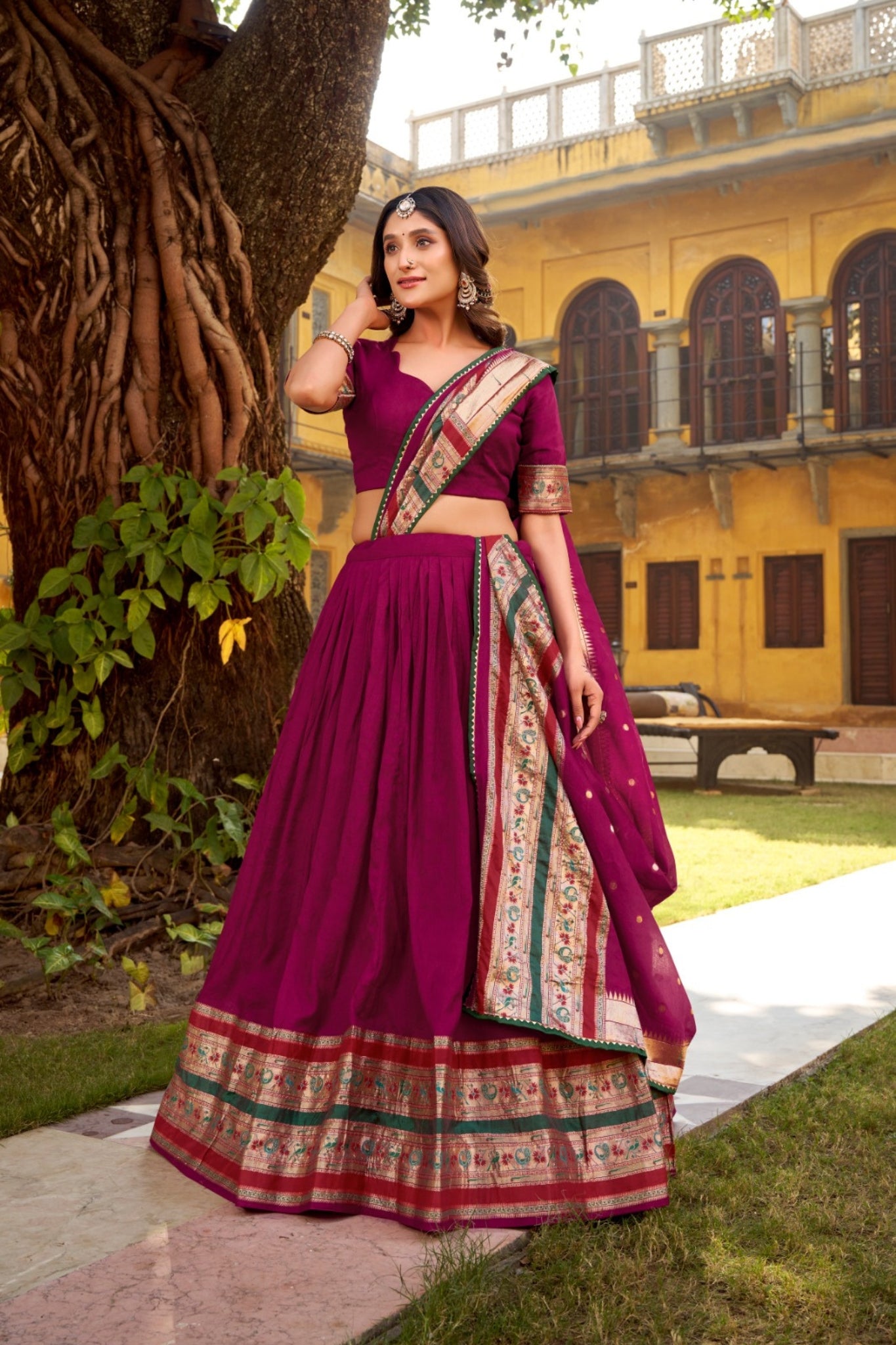Ethereal Elegance Pure Chanderi Zari Woven Luxury Lehenga Set