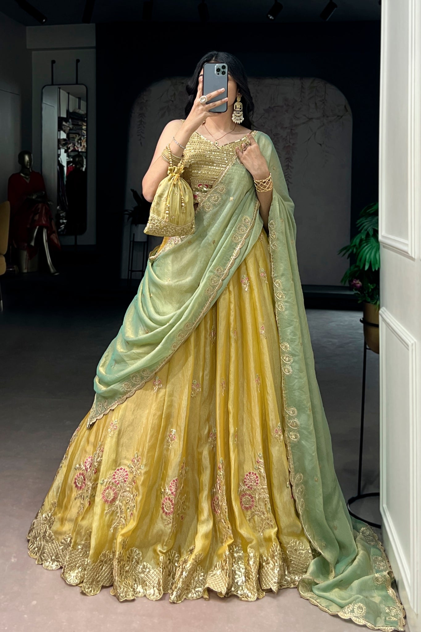 Premium Pastel Embroidered Lehenga Choli With Dupatta For Women