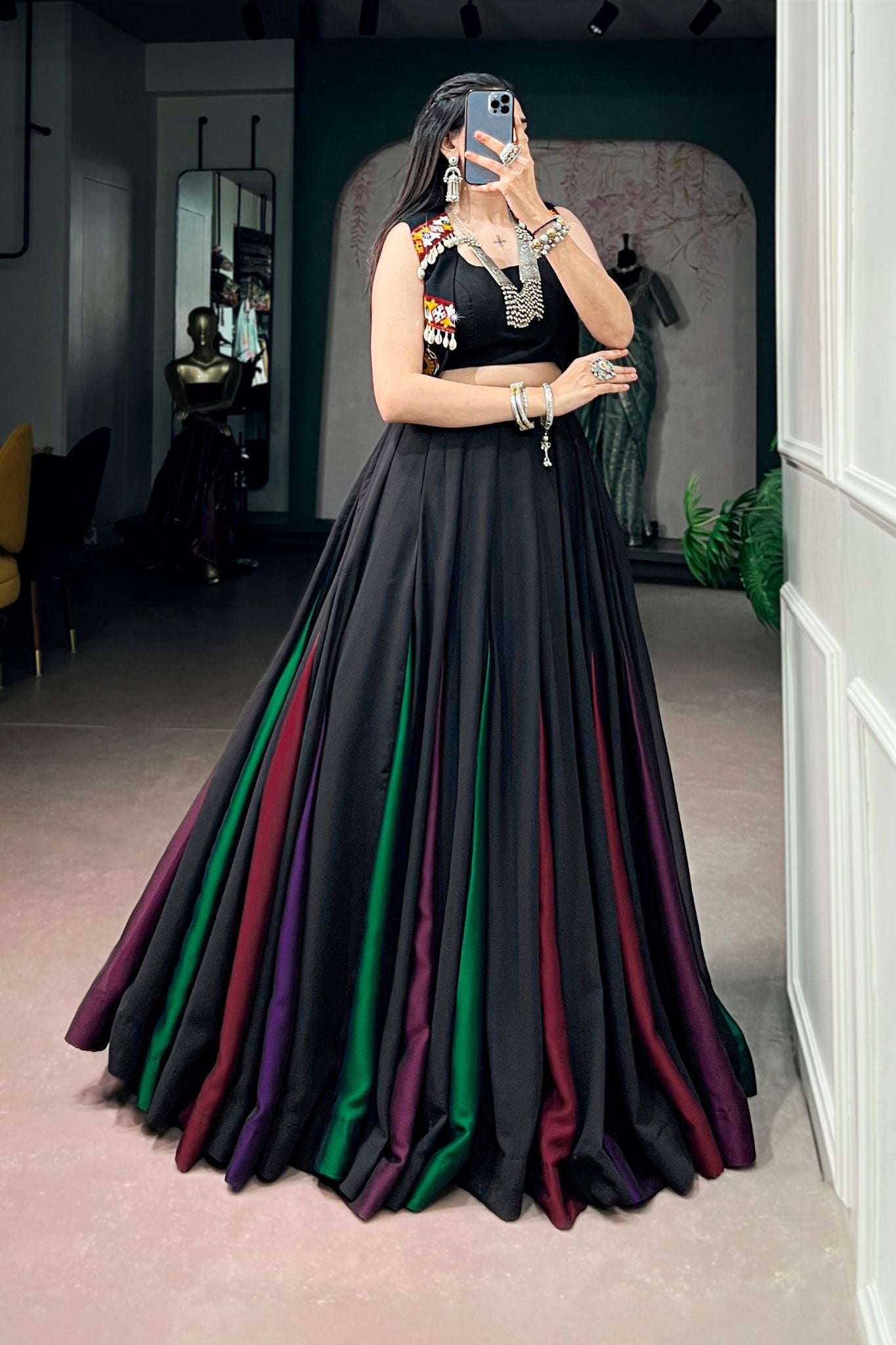 Raasrang Black Navratri Designer Lehenga Choli for Women