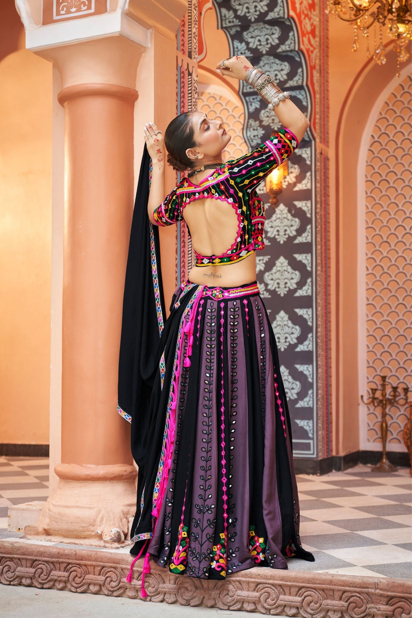 Black Navratri Special Designer Lehenga Choli