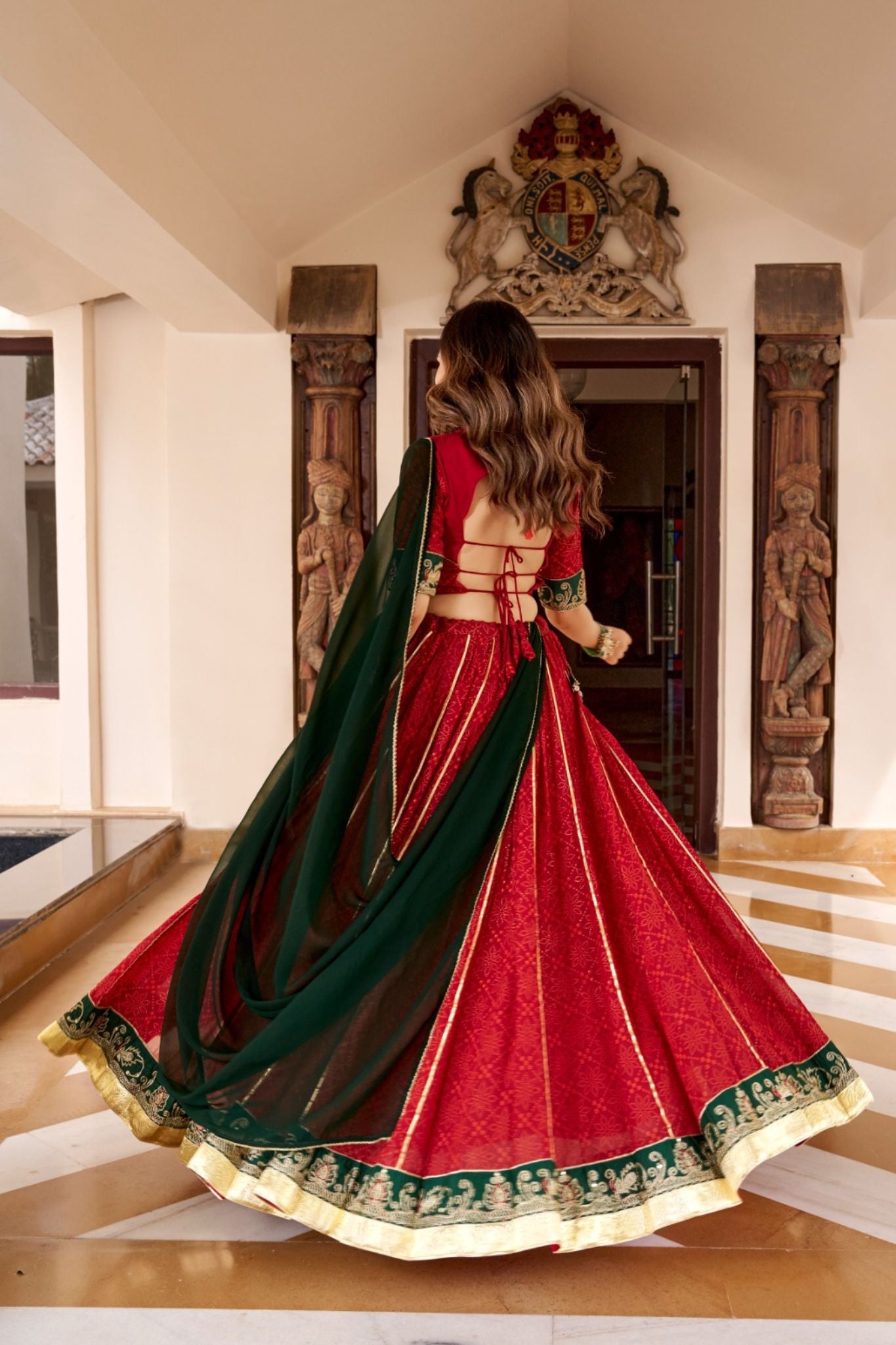Raasrang Navratri Designer Bandhej Foil Print Traditional Garba Lehenga Choli