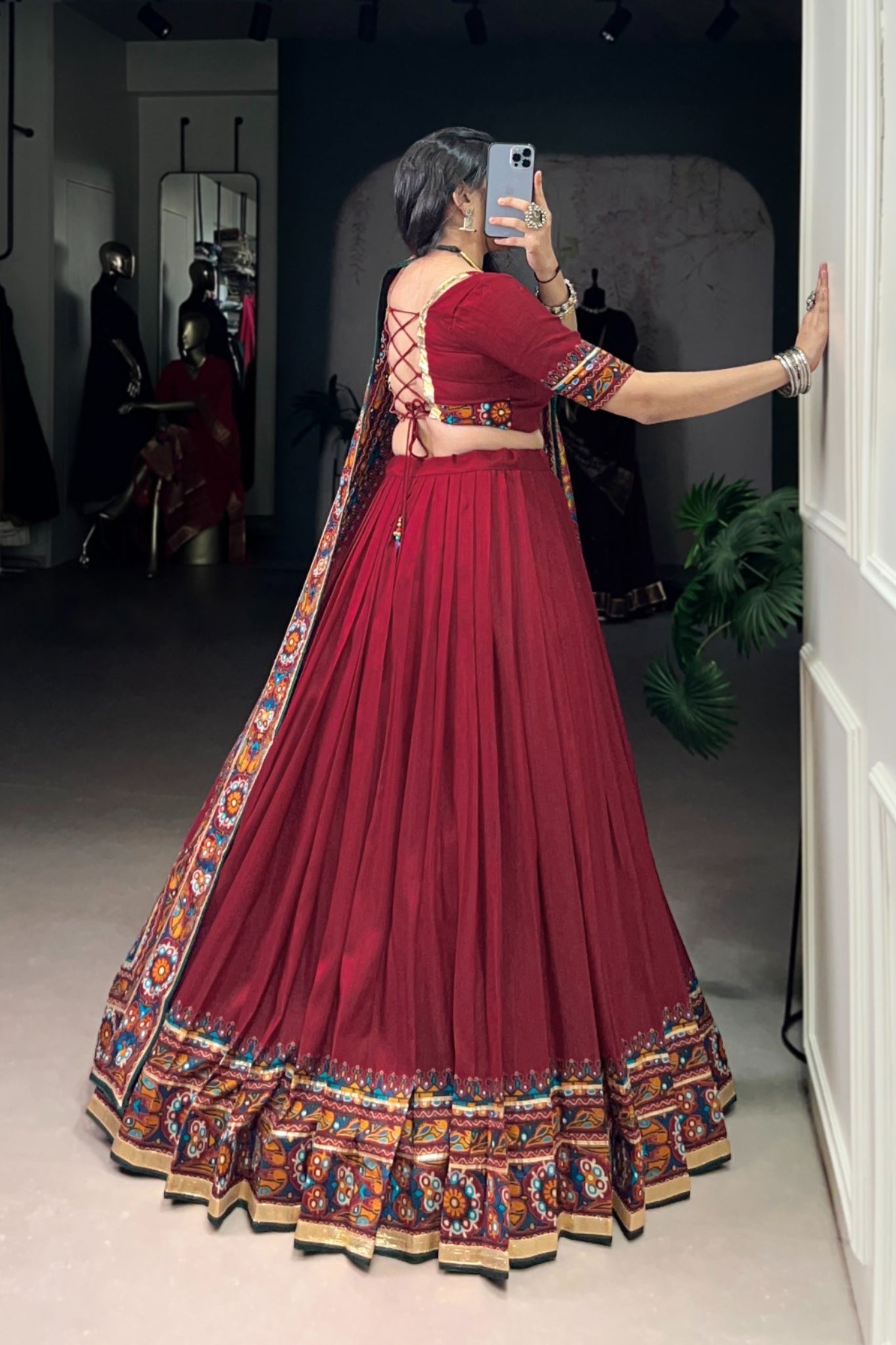 Gamthi Print Embossed Designer Beautiful Lehenga Choli
