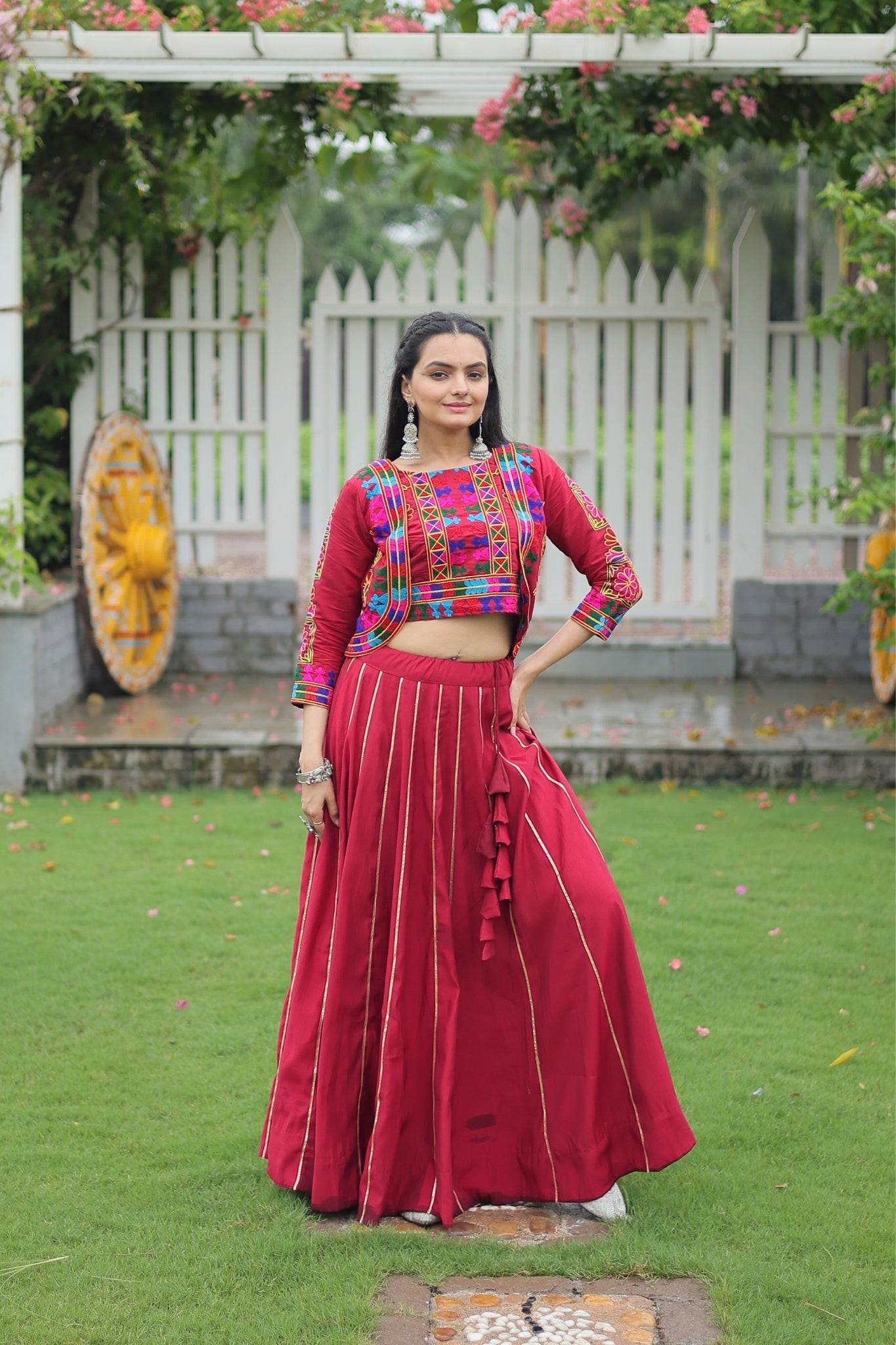 Kutchi Gamthi Embroidered Work Designer Navratri Lehenga Choli
