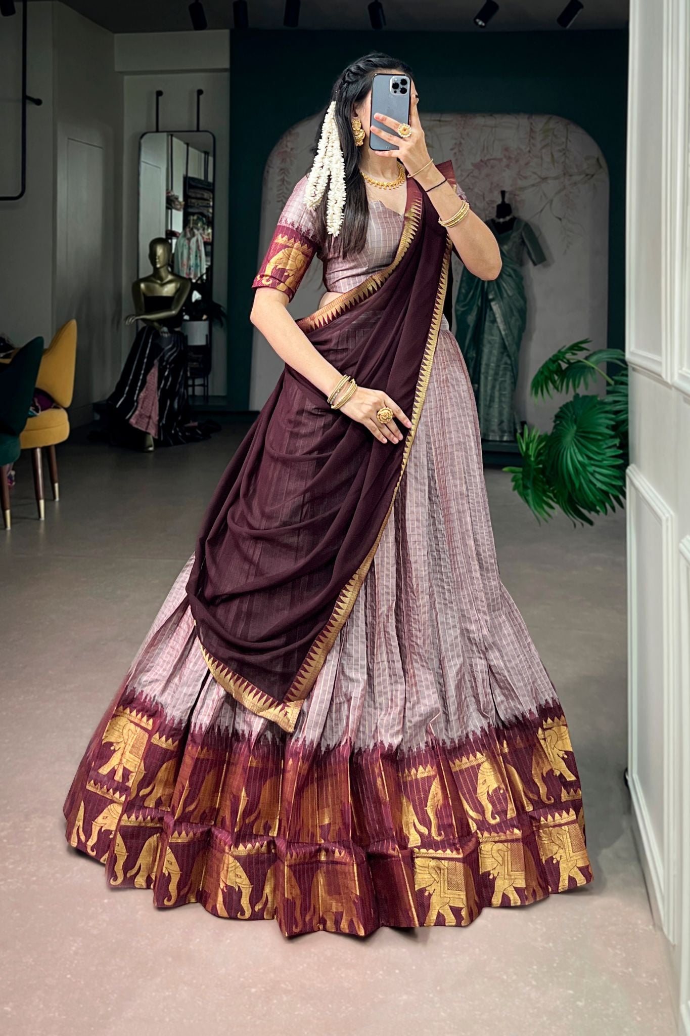 Onam Festival Special Designer Lehenga Choli For Women