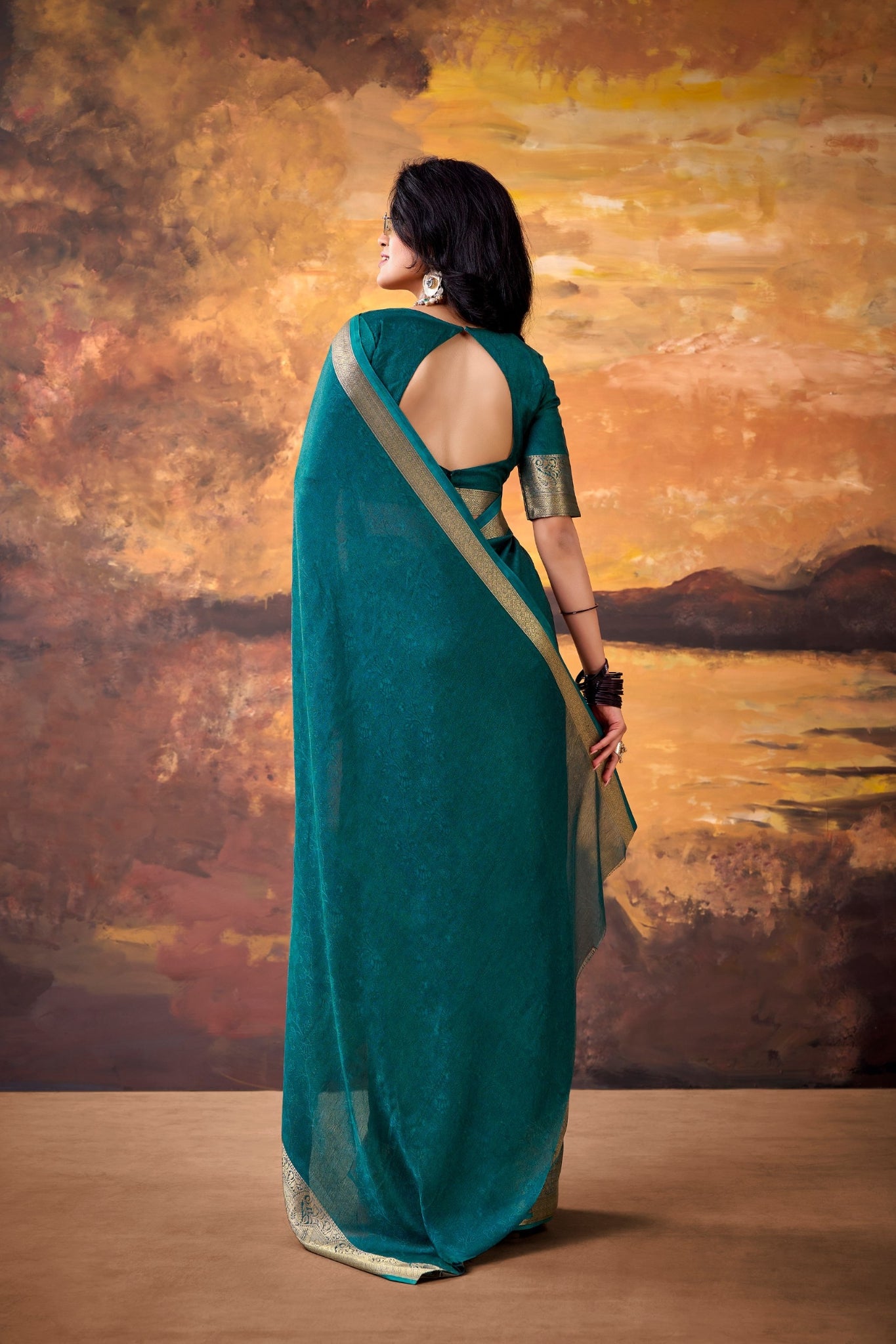 Soft Marsh Mello Saree With Elegant Woven Border