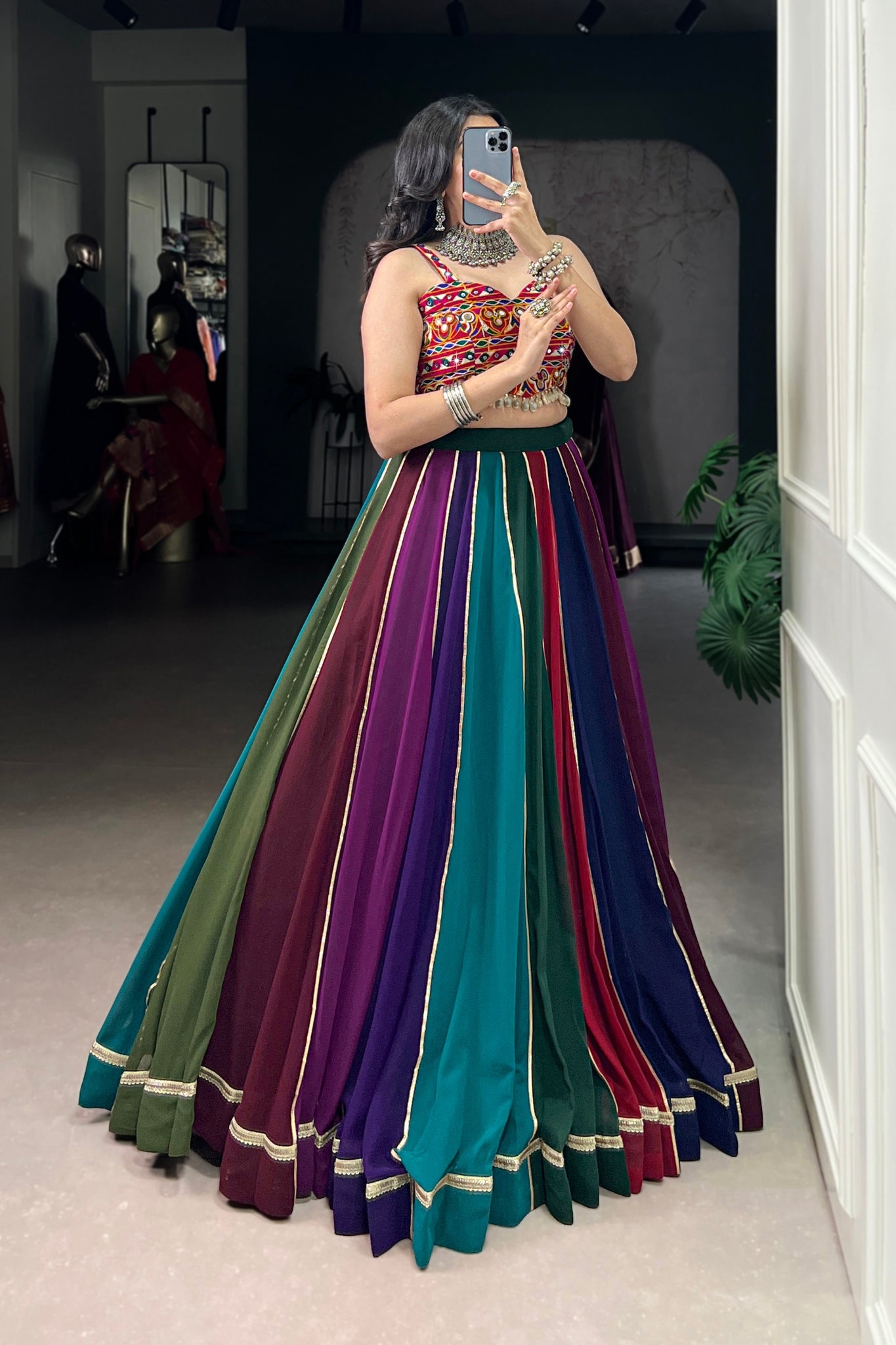 Raasrang Rainbow Multi-Color Navratri Special Designer Lehenga Choli
