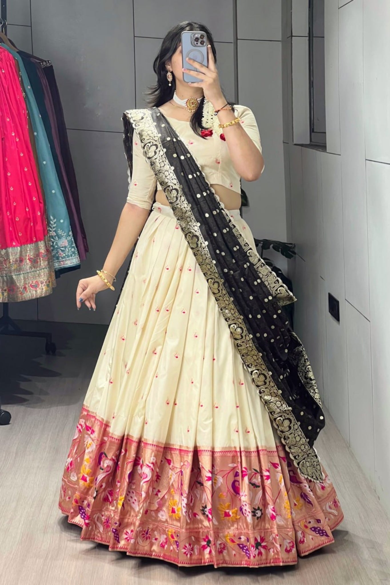 Royal Paithani Silk Lehenga Choli With Iconic Zari Dupatta For Wedding And Festive Wear