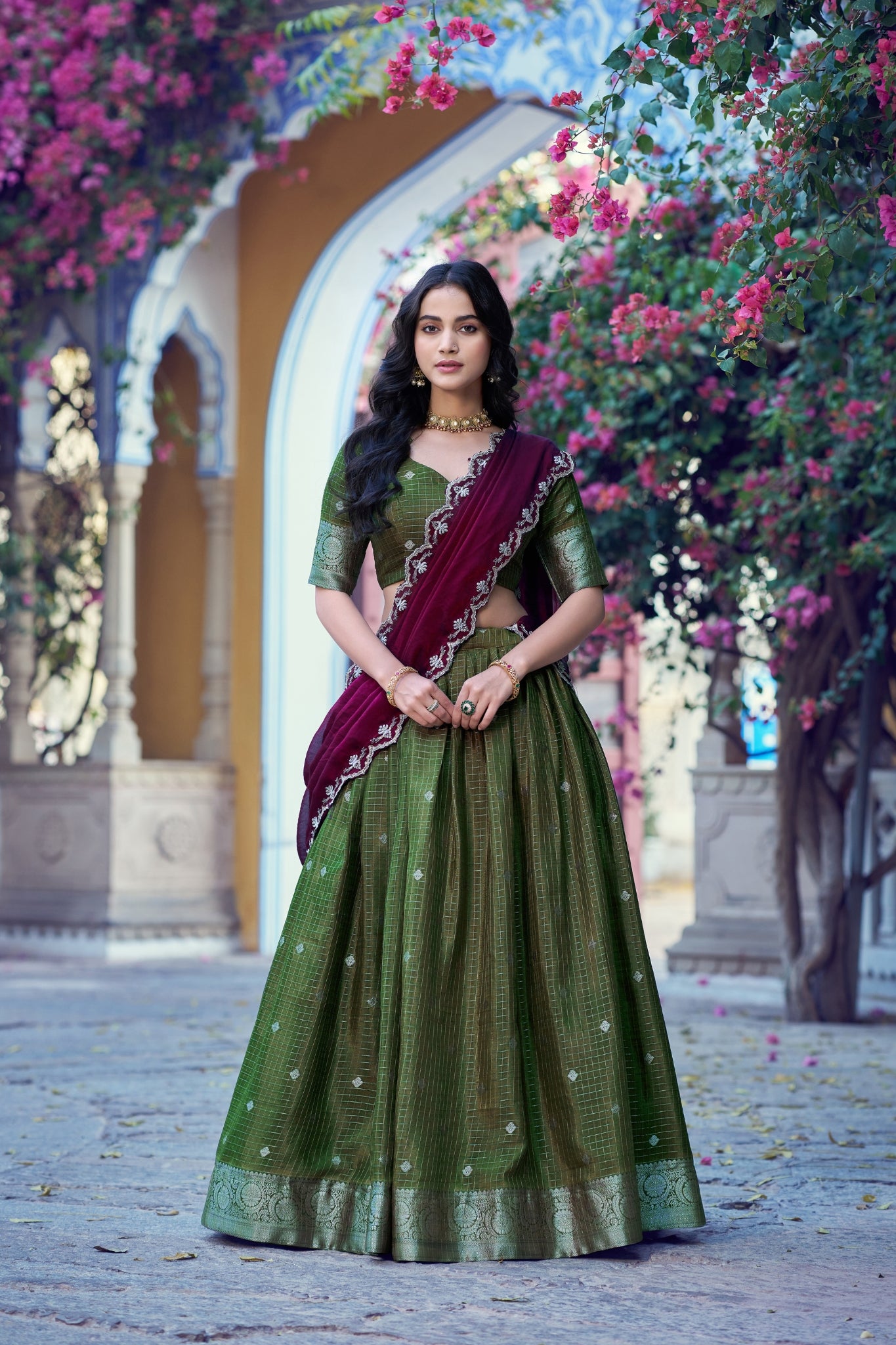 Onam Special Designer Lehenga Choli With Elegant Dupatta