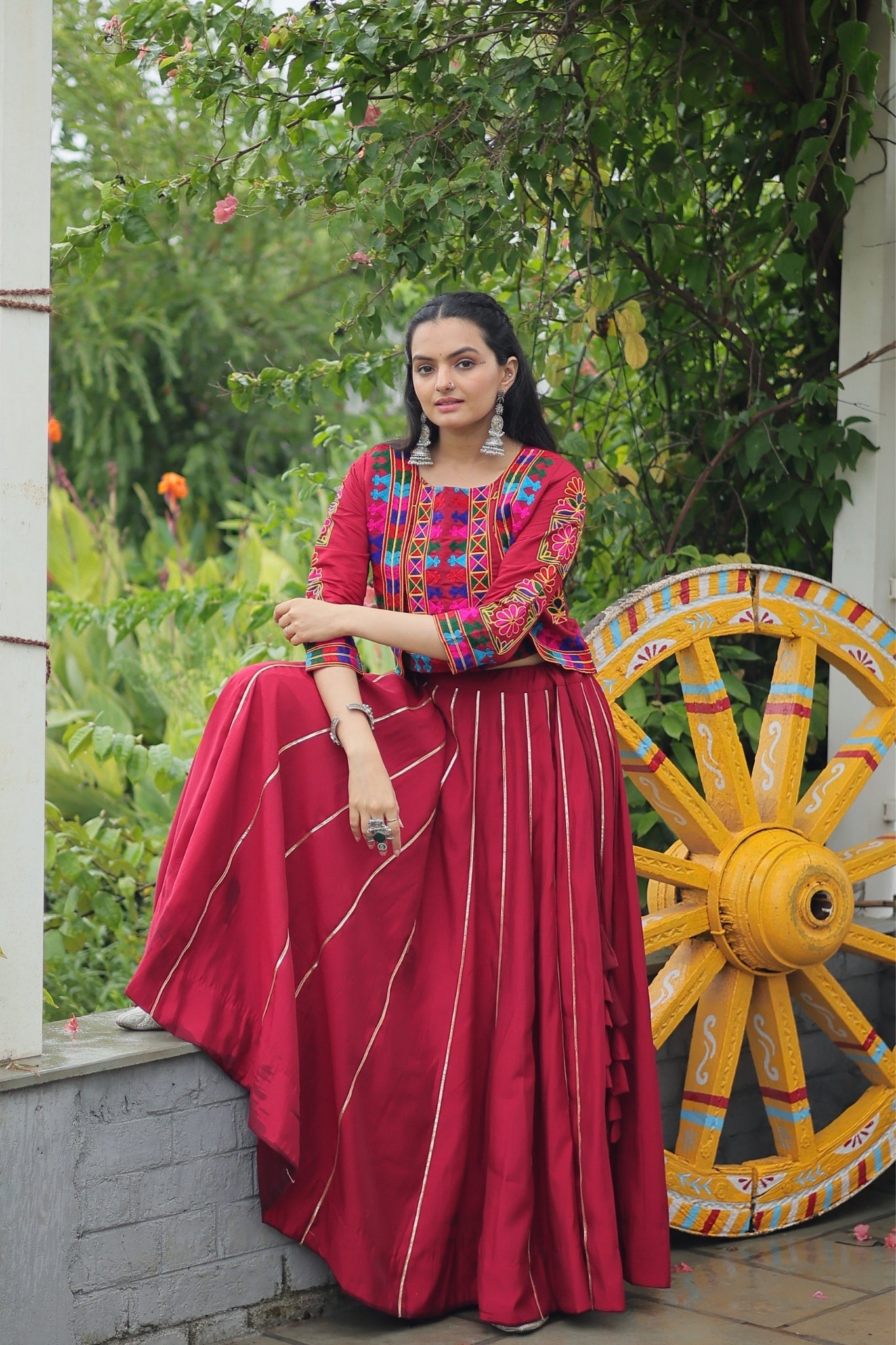 Kutchi Gamthi Embroidered Work Designer Navratri Lehenga Choli